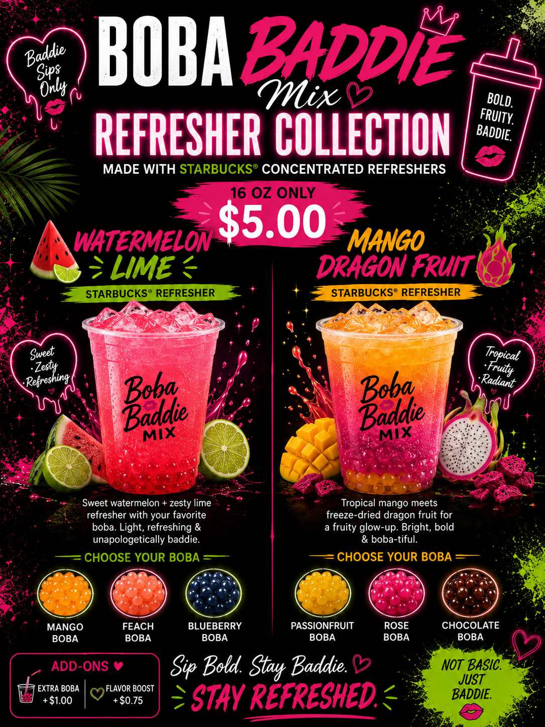 Baddie Boba Mix the Refresher Collection