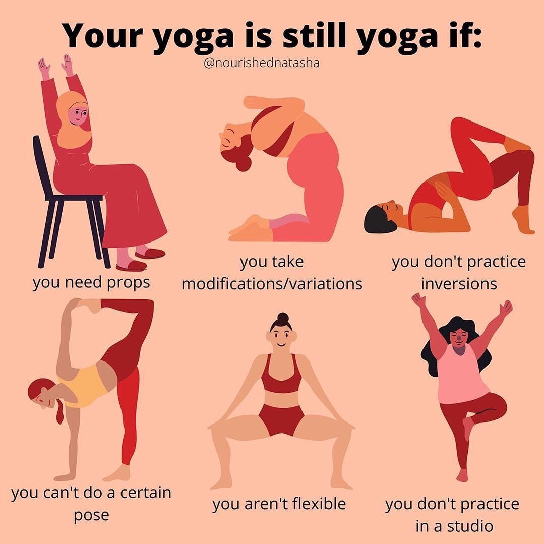 #wednesdaywisdom reminding us that it&rsquo;s not where or how often or with what we practice that matters. Thanks for continuing to show up on the mat despite... 2020.

#repost @nourishednatasha
・・・
✨ YOUR YOGA IS STILL YOGA! Don&rsquo;t let anyone 
