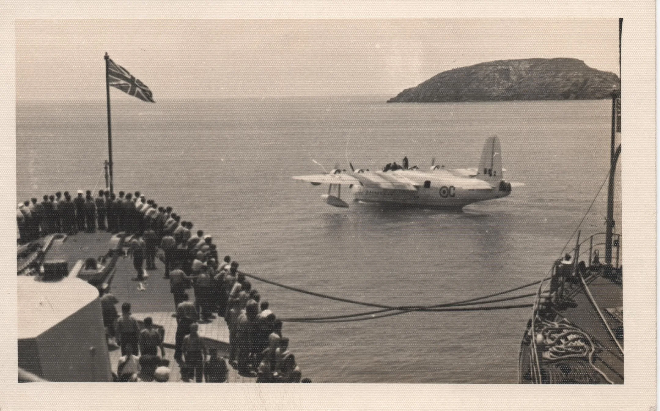 HMS Belfast April 1949 Alacrity Anchorage mail arrives.jpeg