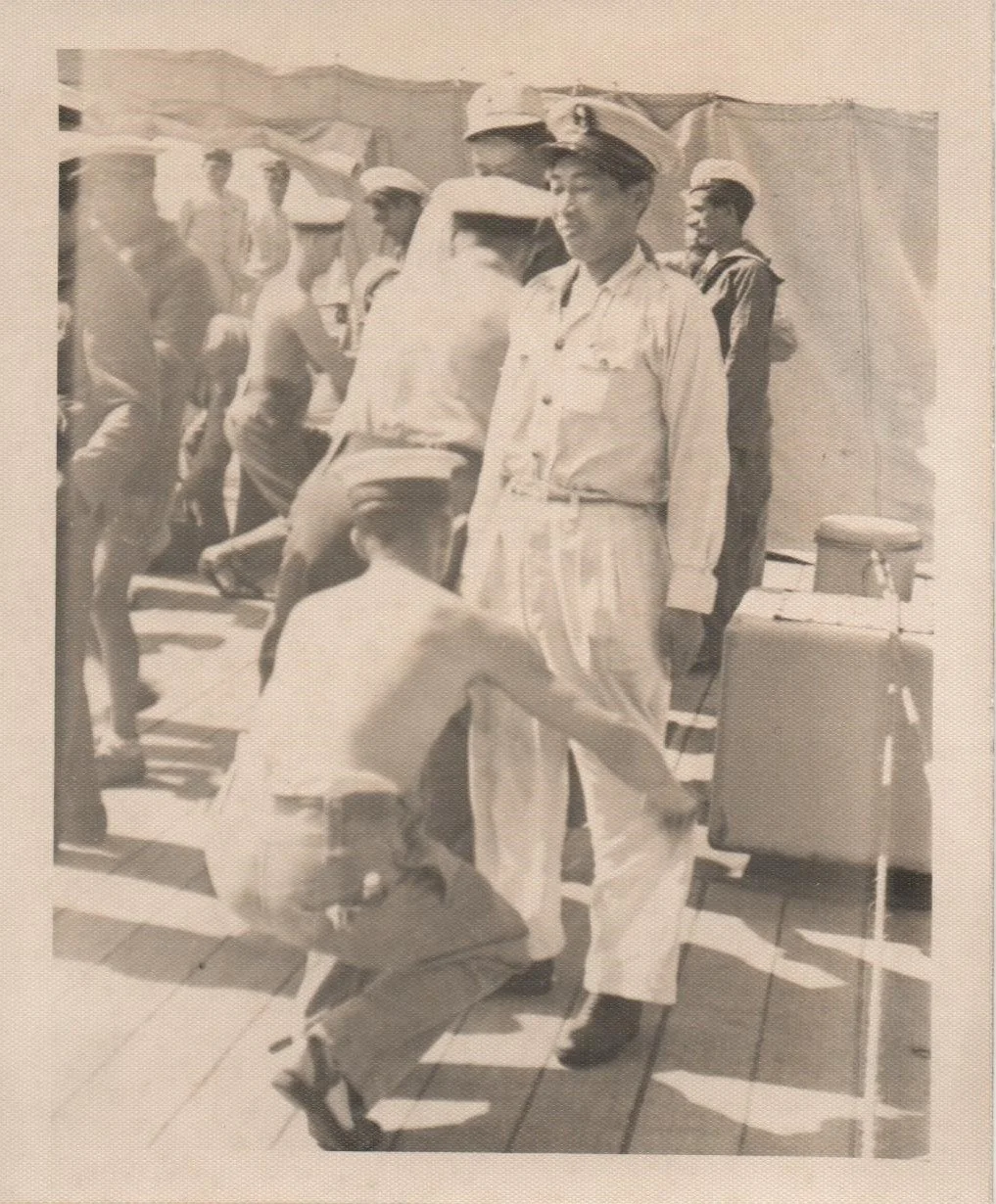 HMS Belfast  Nov 1949 Pratas Is _ today Dongsha and Tungsha atoll Chinese Nationalist sailors who ran aground 1.jpeg