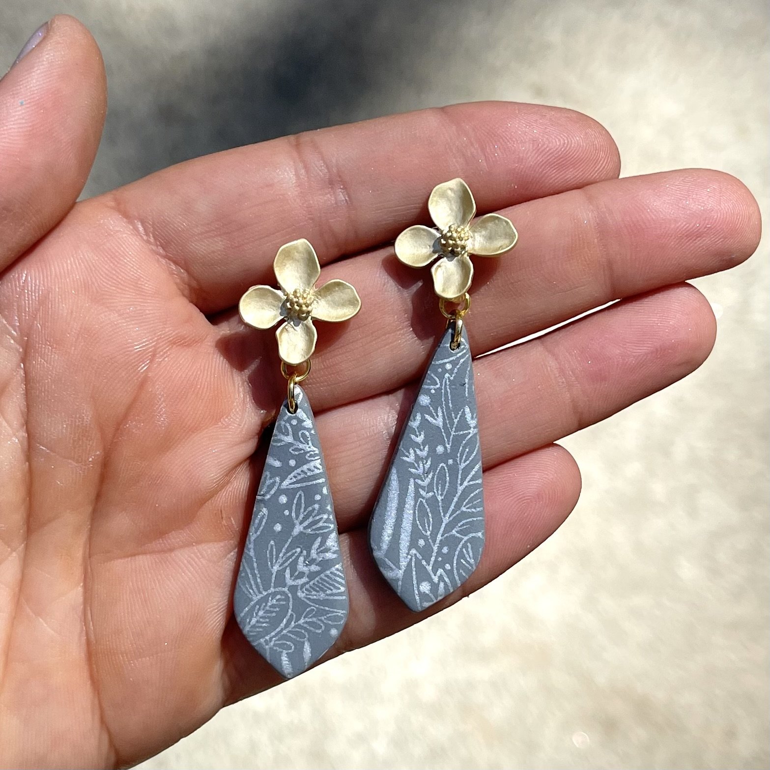 Floral Whimsy Teardrop in Sage