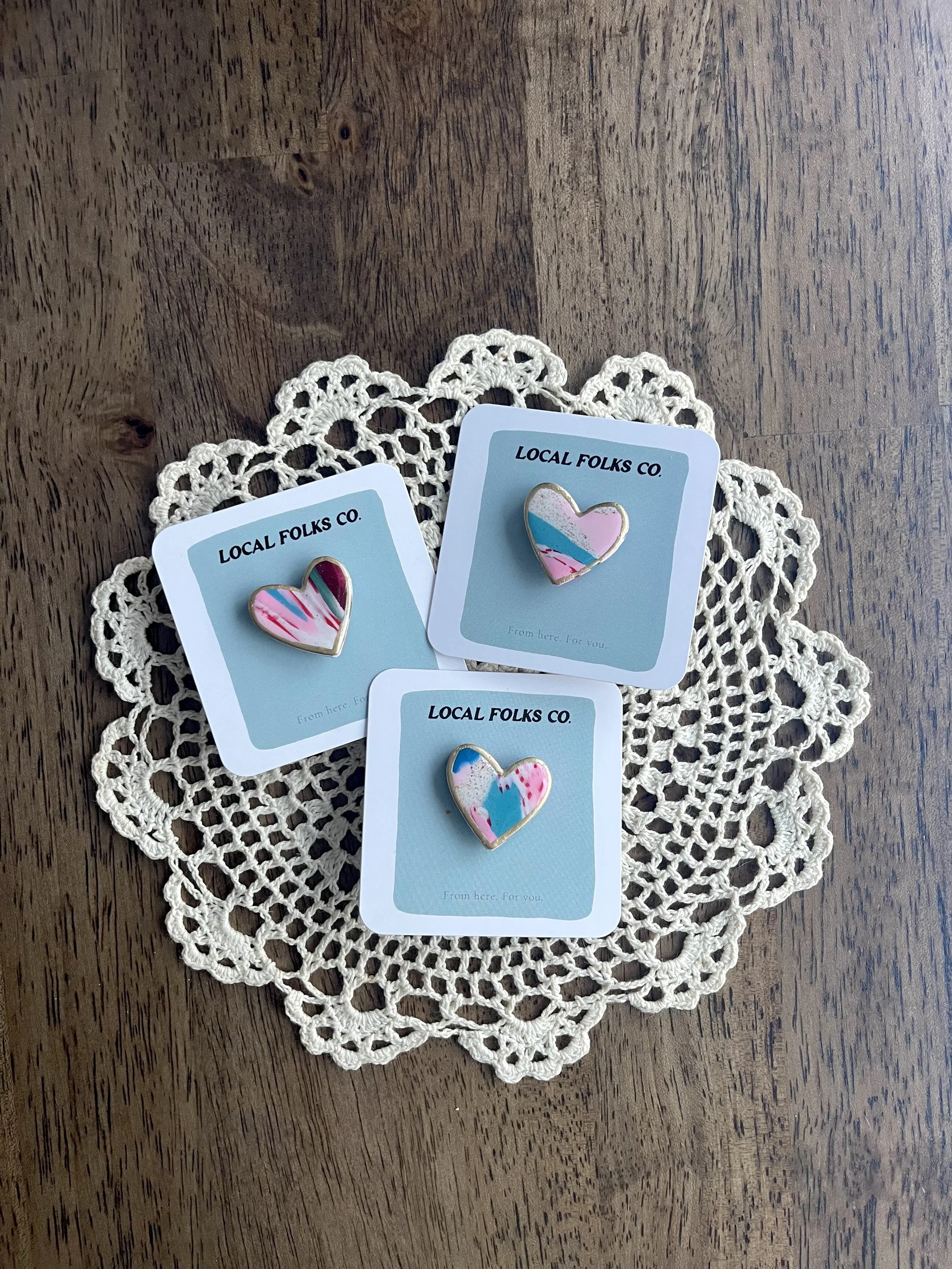 Multicolored Heart Pins
