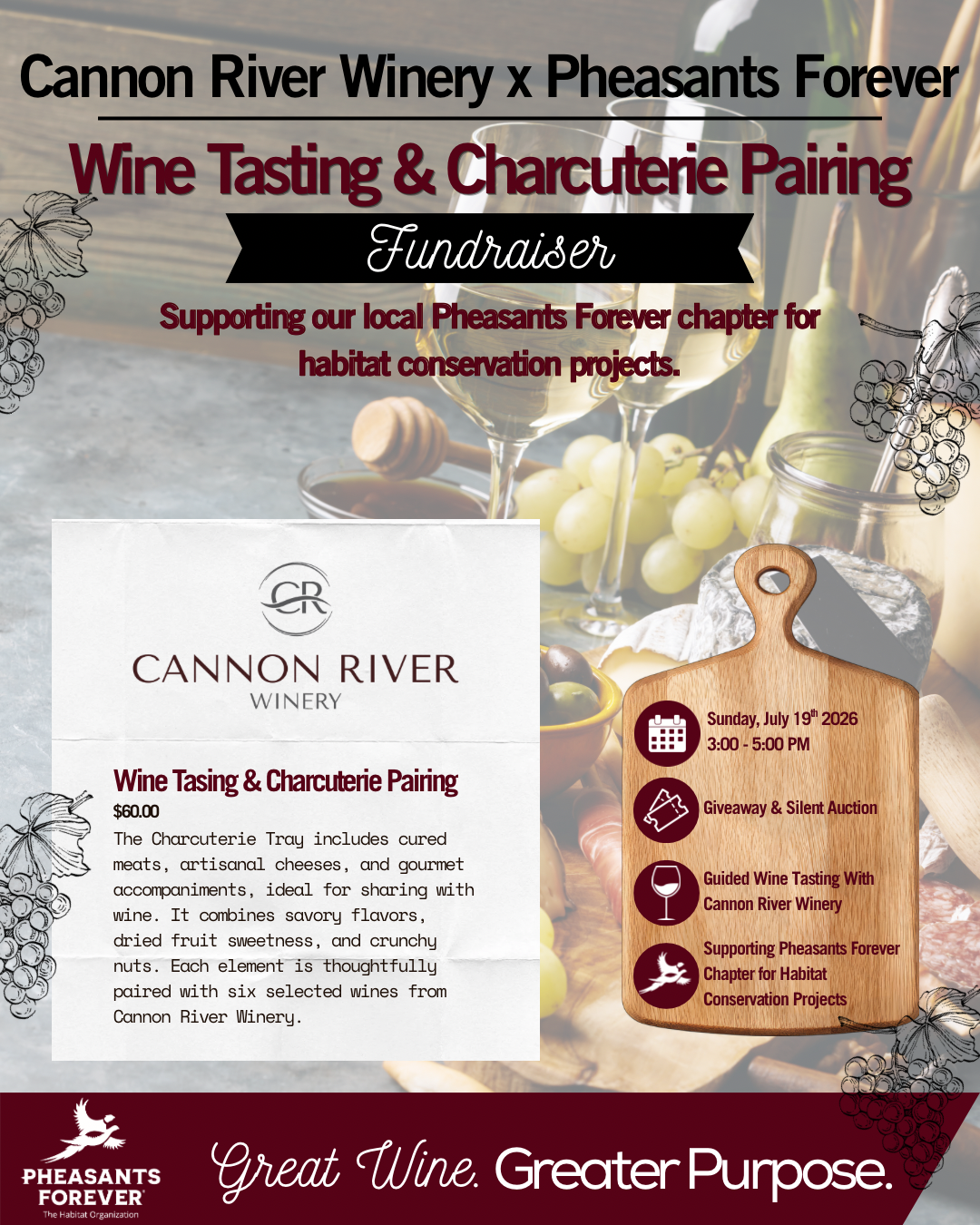 Cannon River Winery Tasting & Pheasants Forever