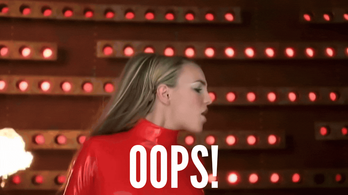 Gif of Brittney Spears music video "Oops, I did it again"