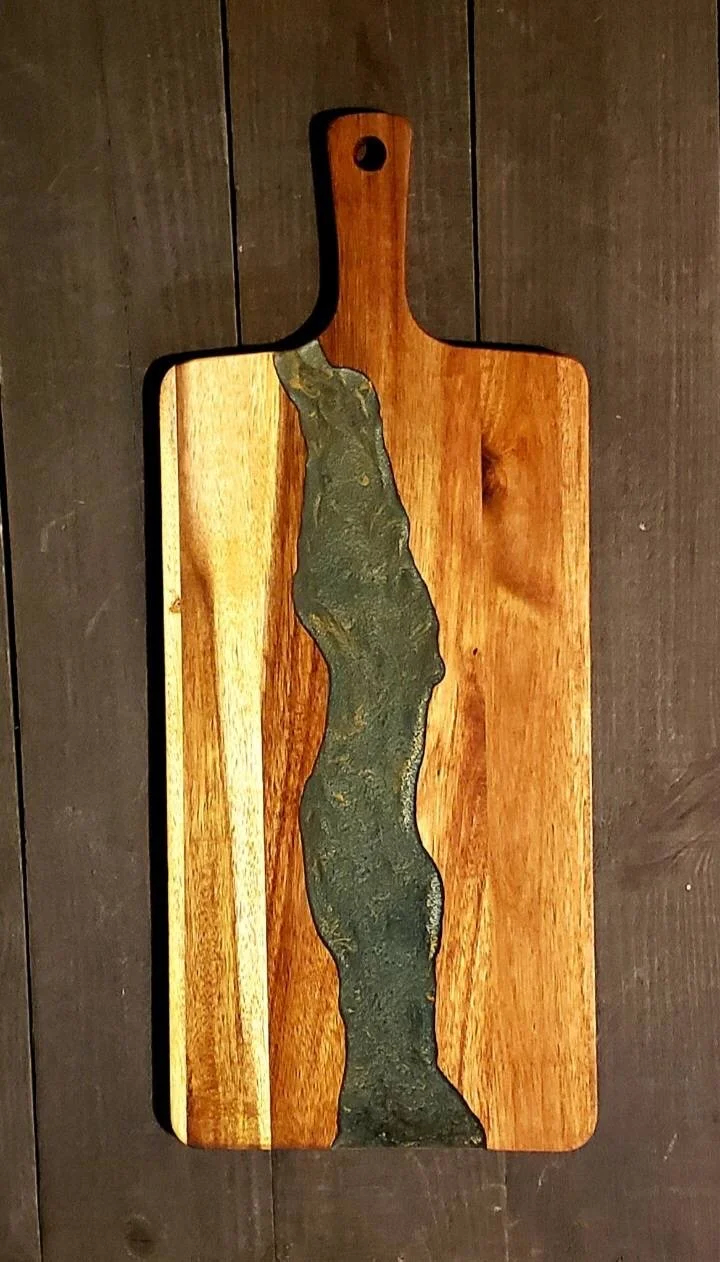 Acacia with epoxy