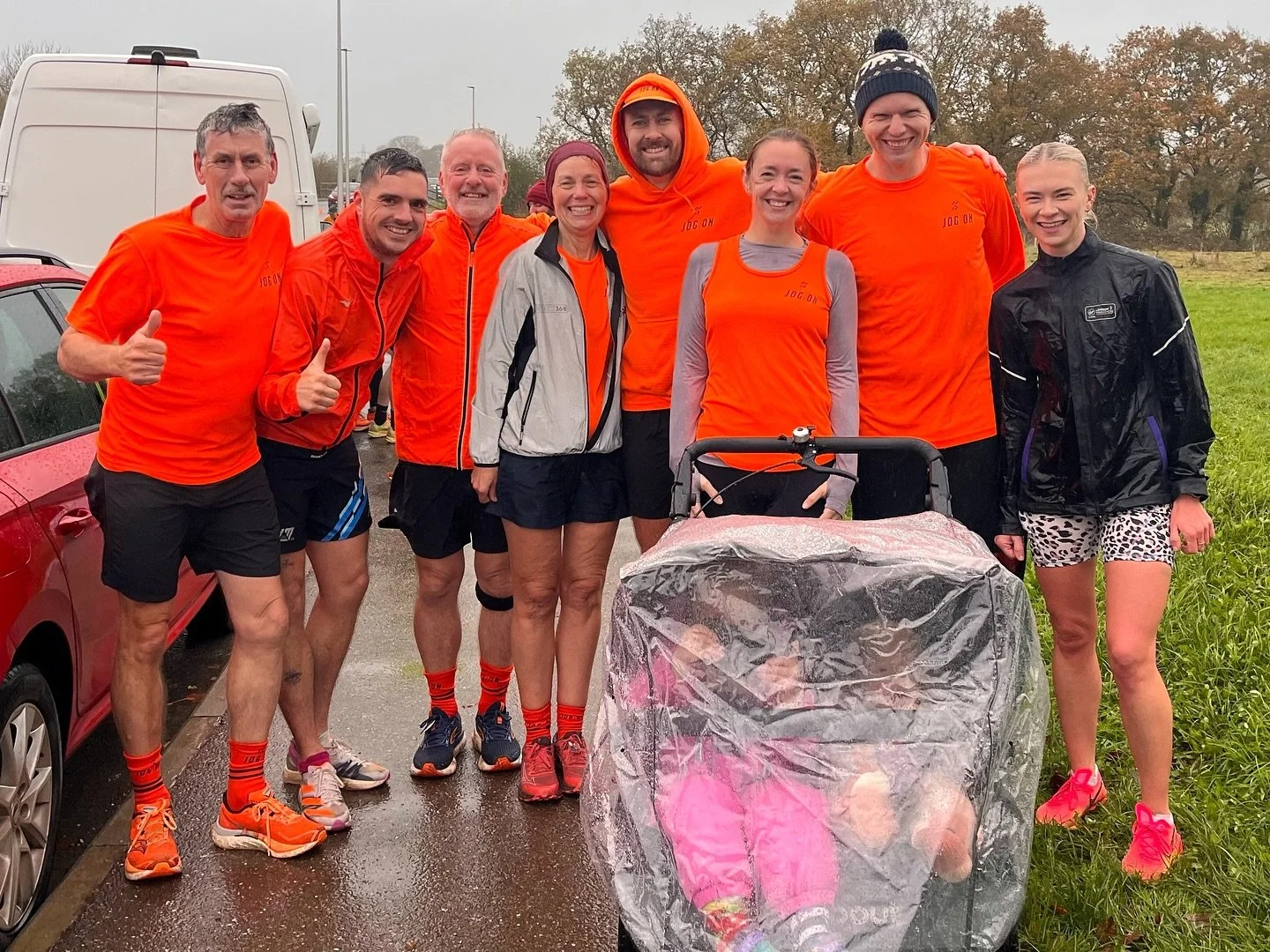 The Devon Crew were out braving the conditions at Cranbrook parkrun this morning.
That was seriously wet (see video, I nearly stacked it while trying to film).
Post-run coffee discussing 2025 races and the JOG ON Half Marathon Course that begins in J