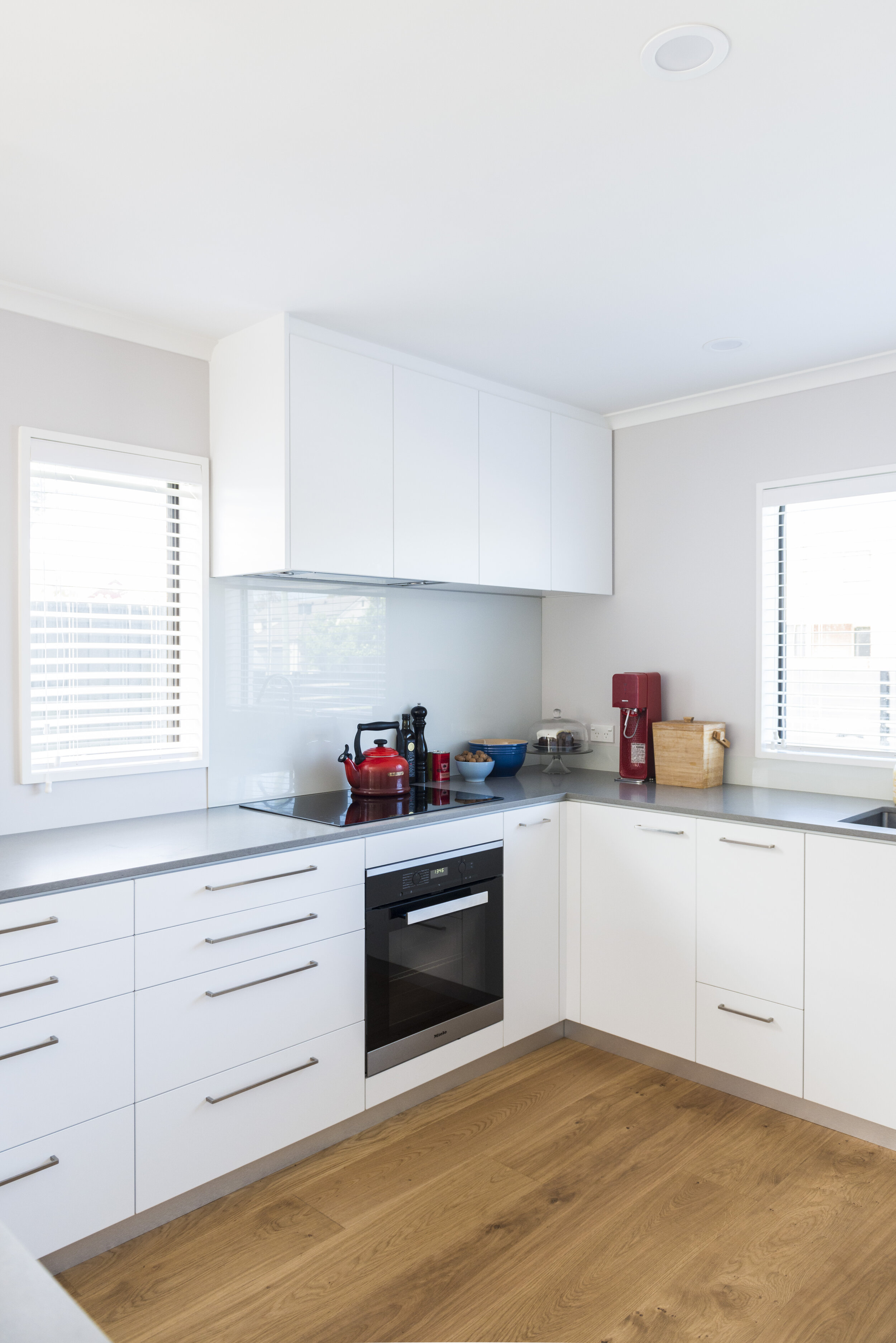 Clever storage solutions and contemporary appliances make for a modern and useable kitchen.