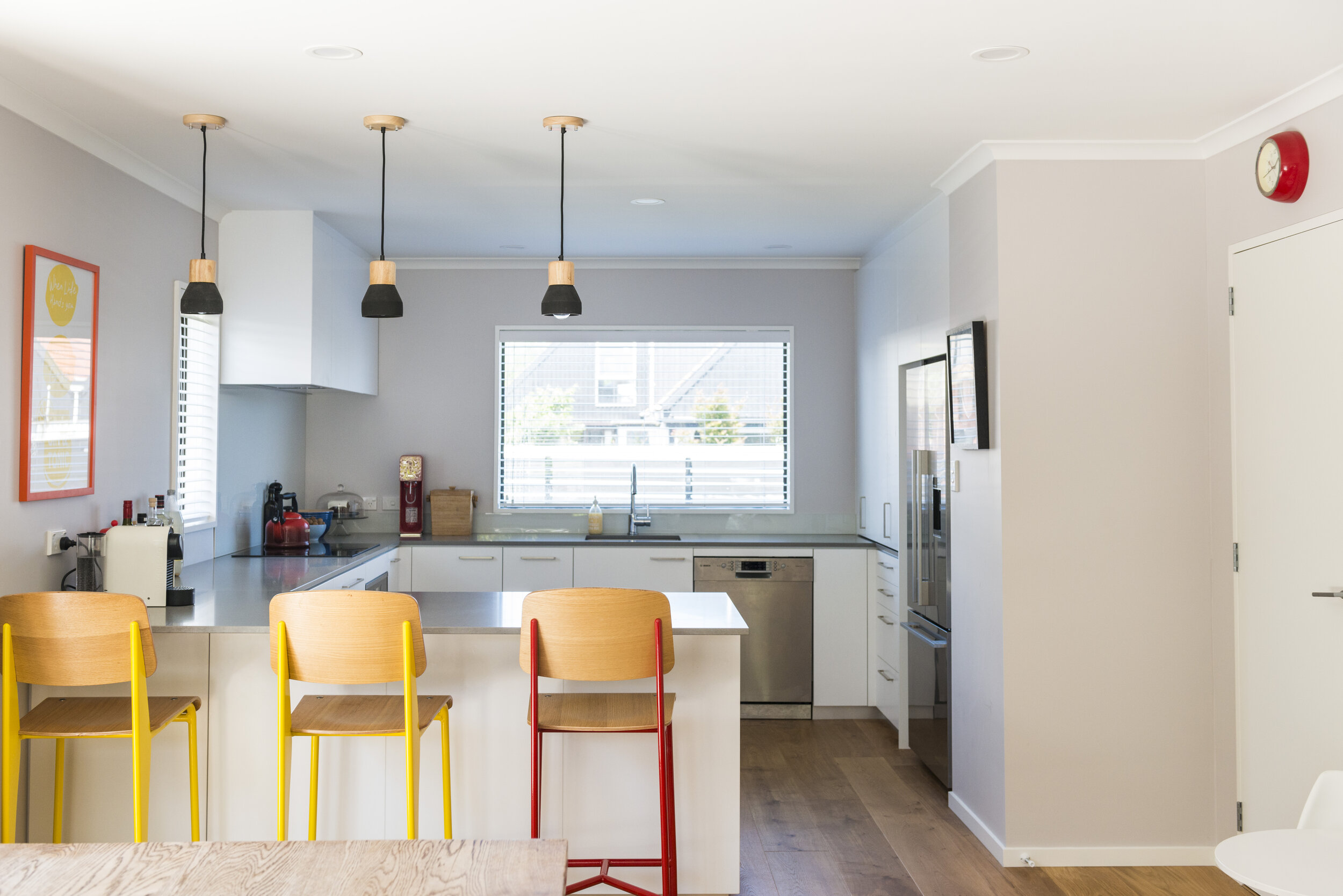 A bright, functional kitchen.