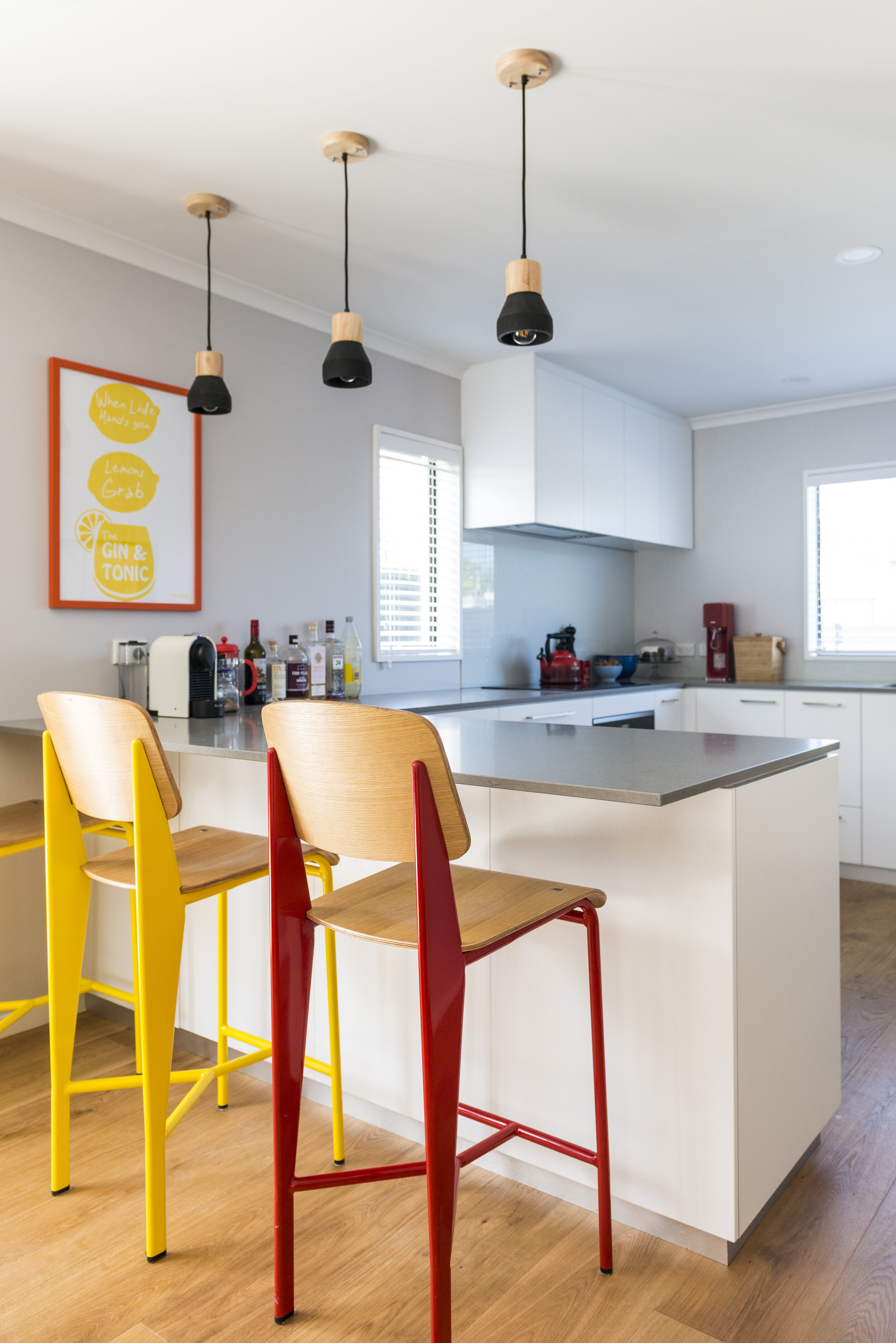 Contemporary features and furniture add appeal to this kitchen renovation.