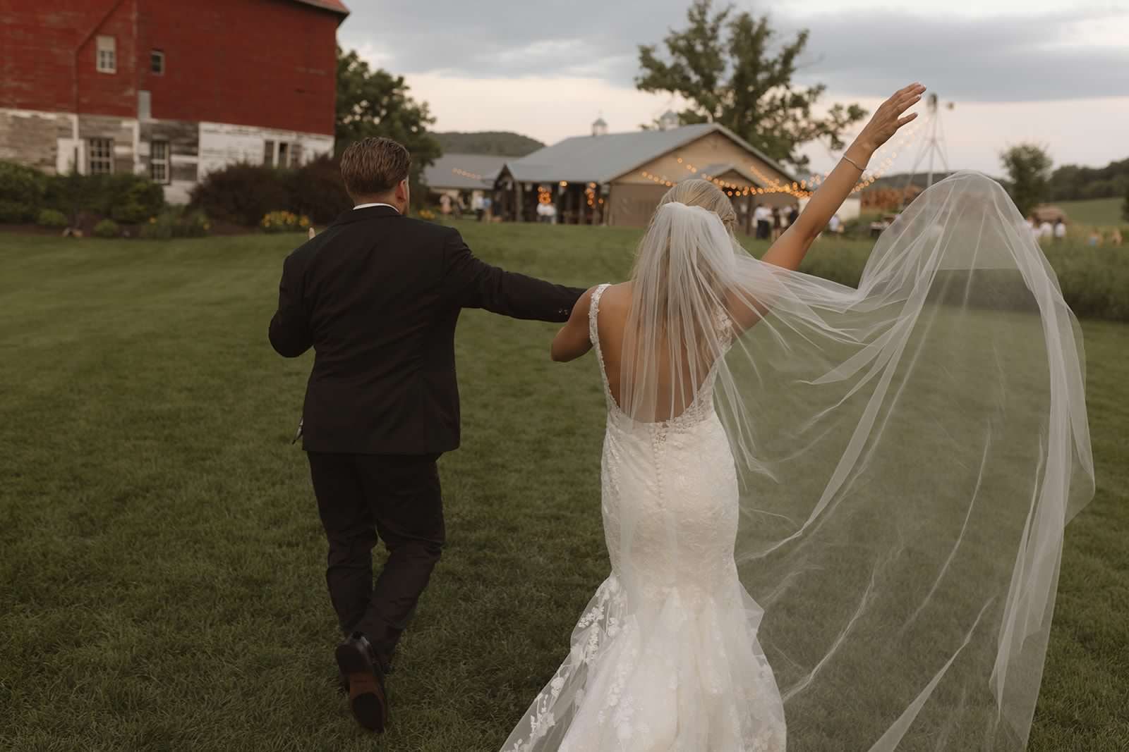 Summer wedding sunset portrait at Hidden Meadow