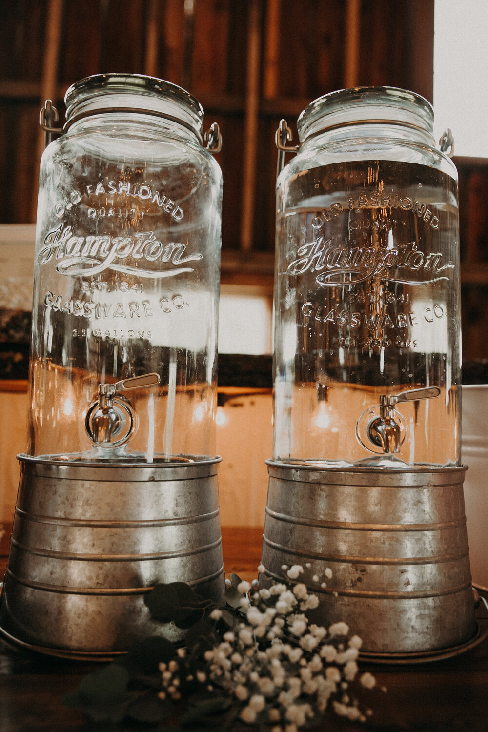 Mason Jar Beverage Dispenser (#1190) — Rustic Elegance