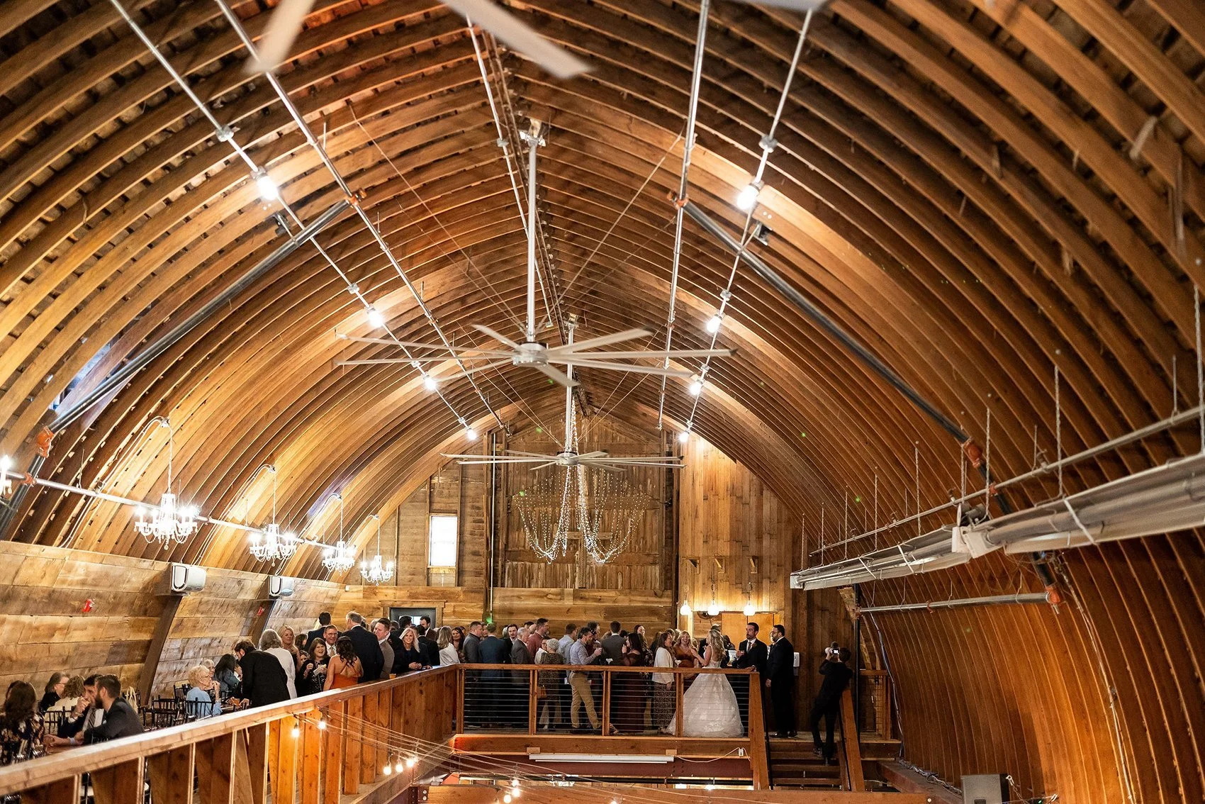 Autumn barn wedding cocktail hour