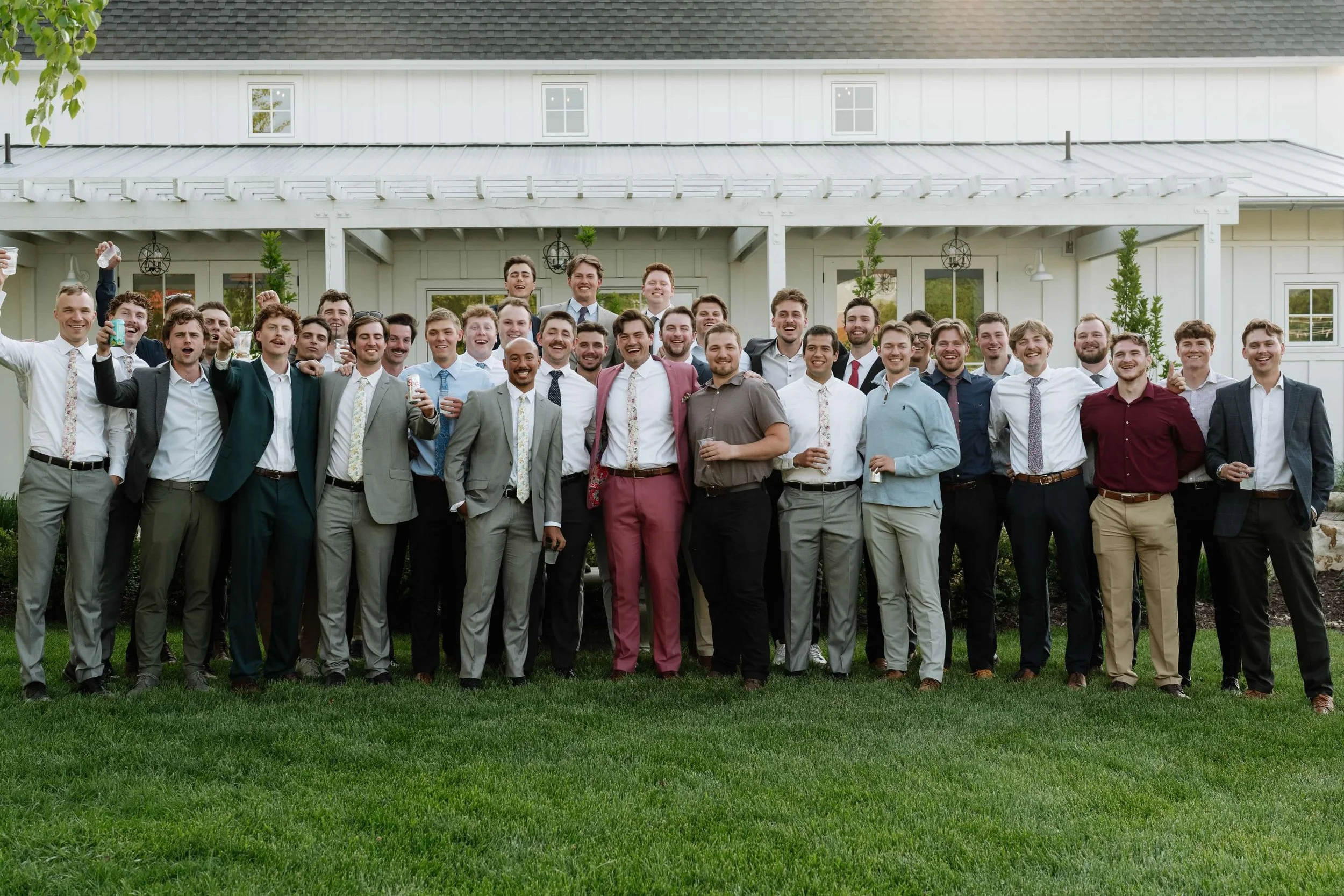 MN Duluth Baseball team at team member's wedding