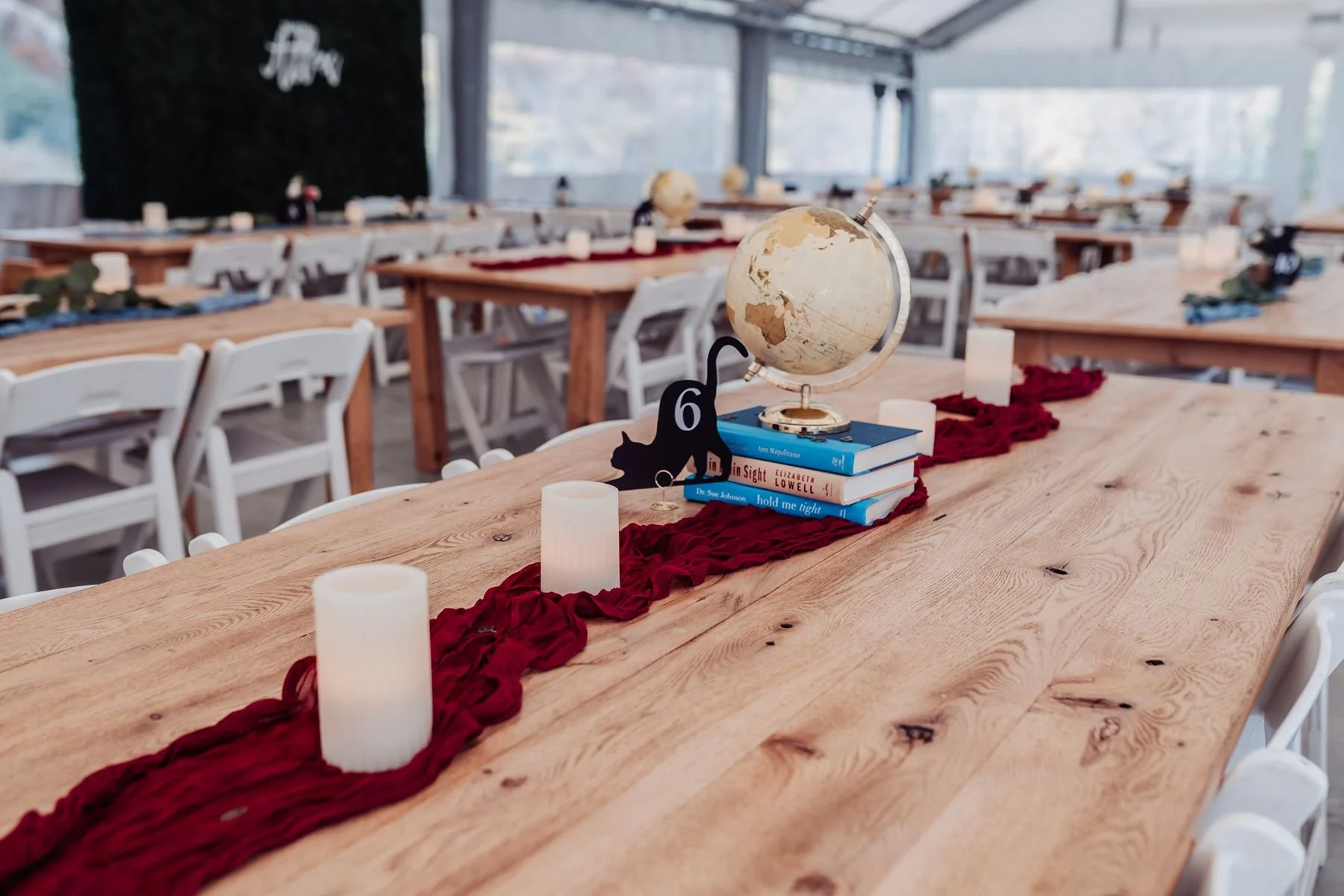 Reception table decor at Sauk Rapids wedding venue