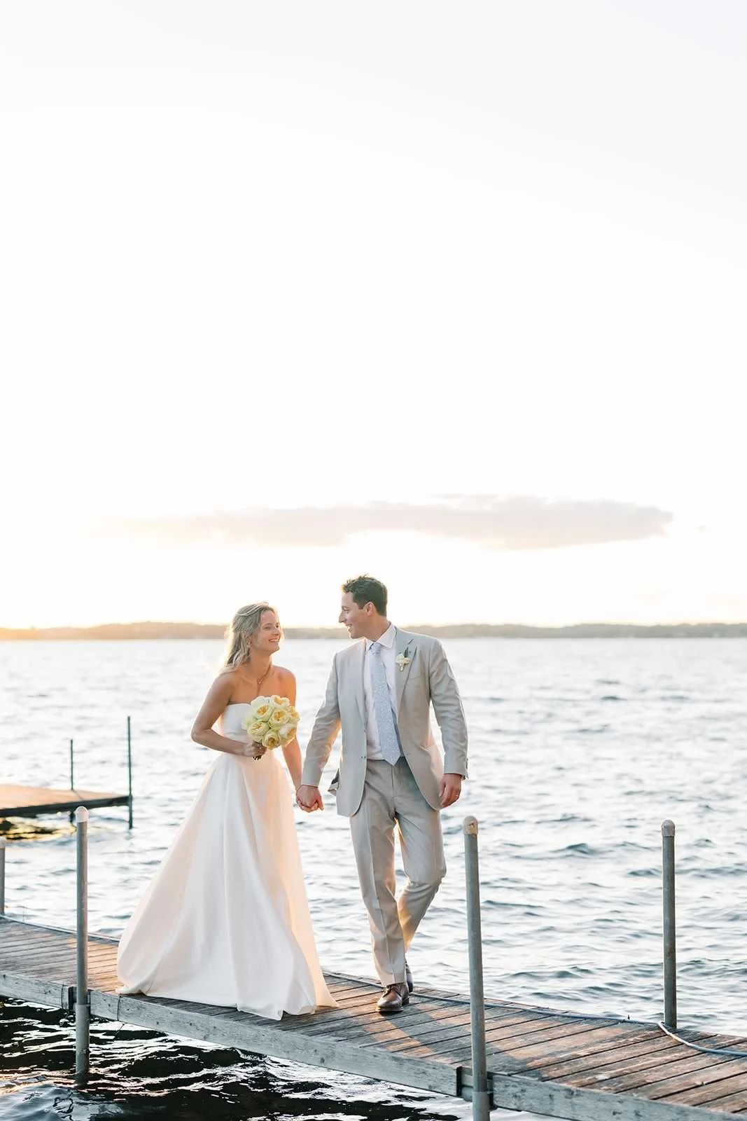 Lake Minnetonka waterfront wedding portrait
