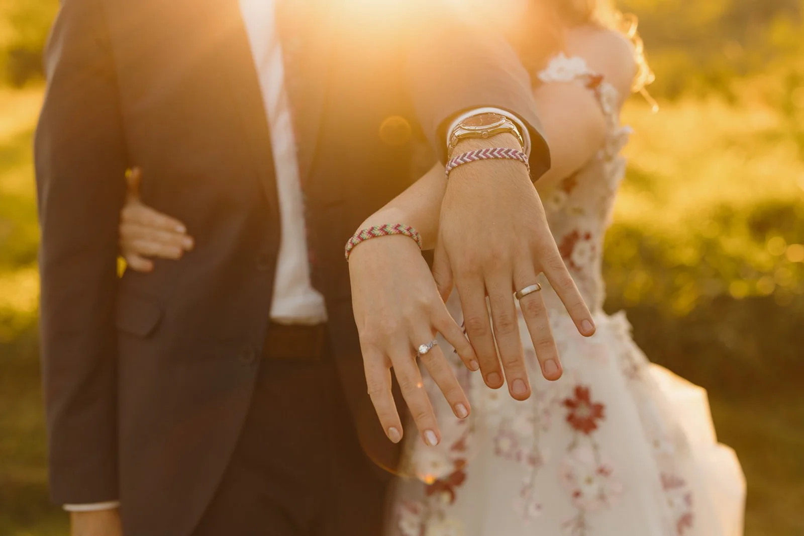 MN couple showing off wedding rings