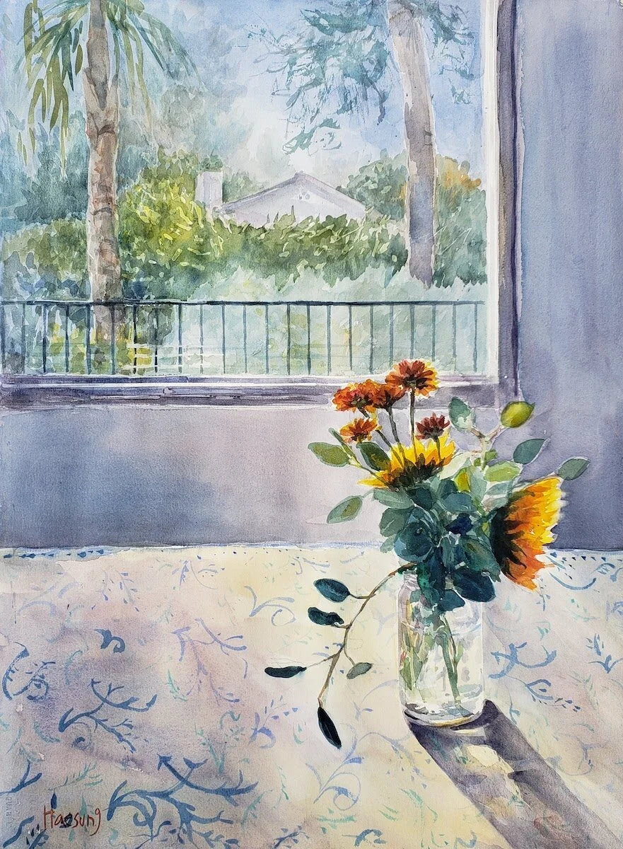"Sunflowers by the window"
- 22 x 30"