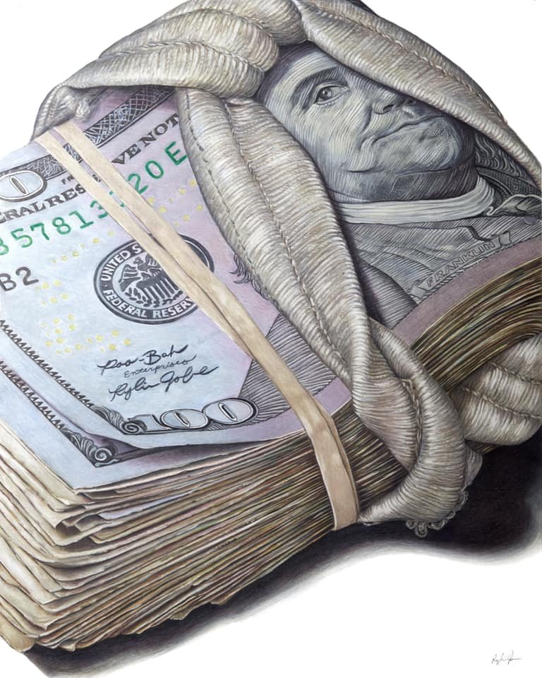 rent money, giclee print