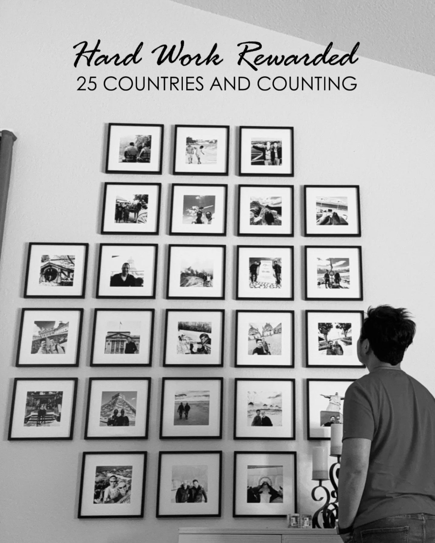 Every frame on this wall is a reminder of why I show up, work hard, and keep growing.

Travel has always been my reward &mdash; a way to see the world, appreciate life, and celebrate the results of dedication and hustle.

But the best part?
I&rsquo;v