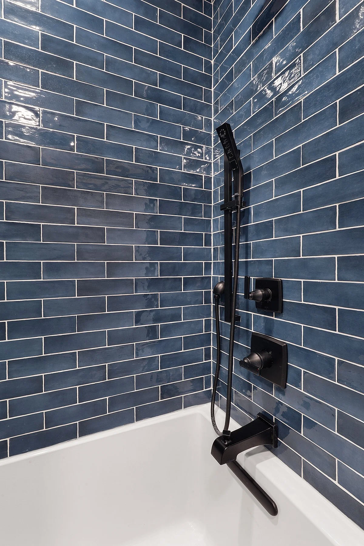 Blue subway tile