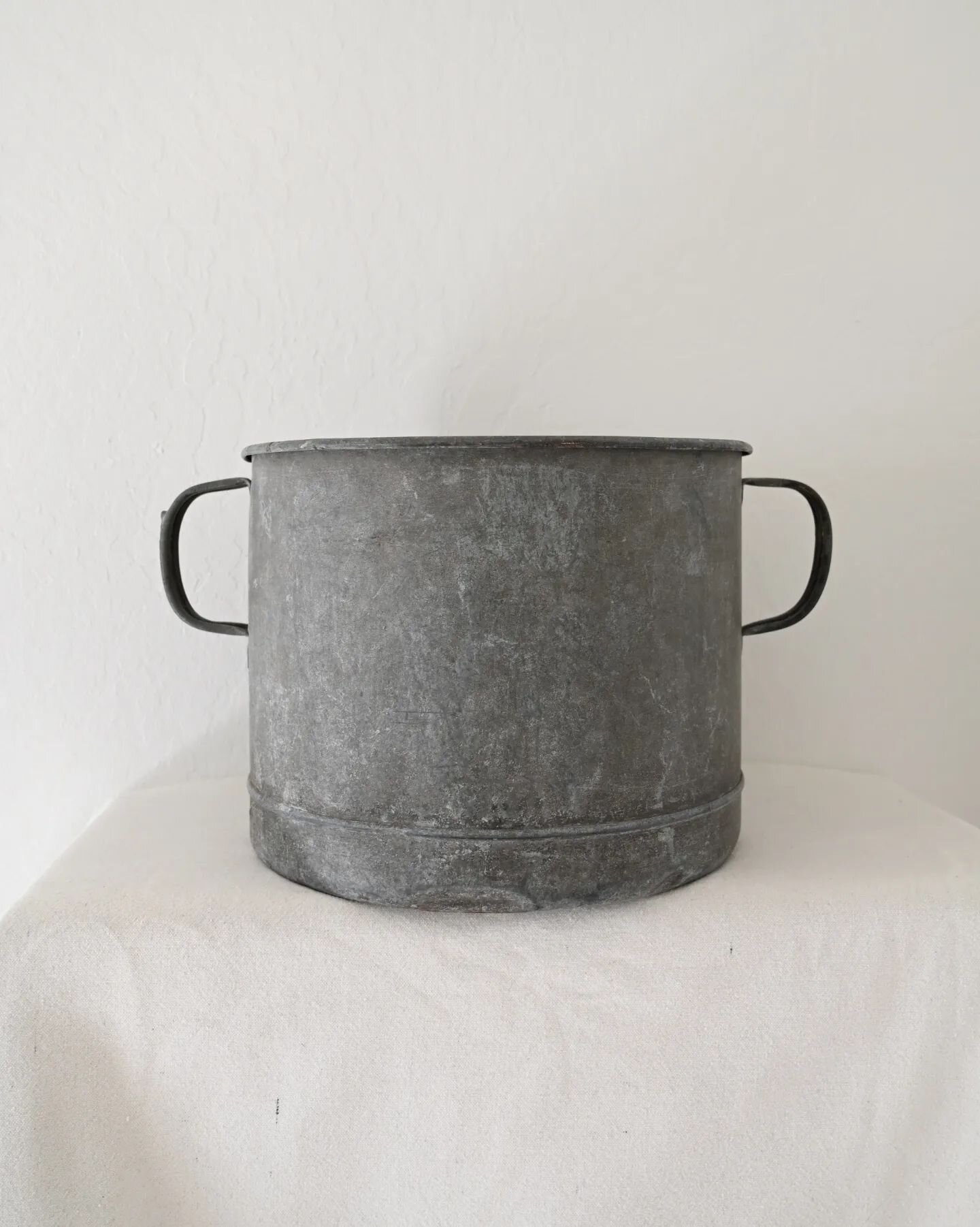 Another zinc pot has come into our collection! The previous, French, this one, Hungarian. With wonderful even wear giving it the most beautiful character. This pot speaks for itself with its enduring design and shape. The uses of this pot are endless