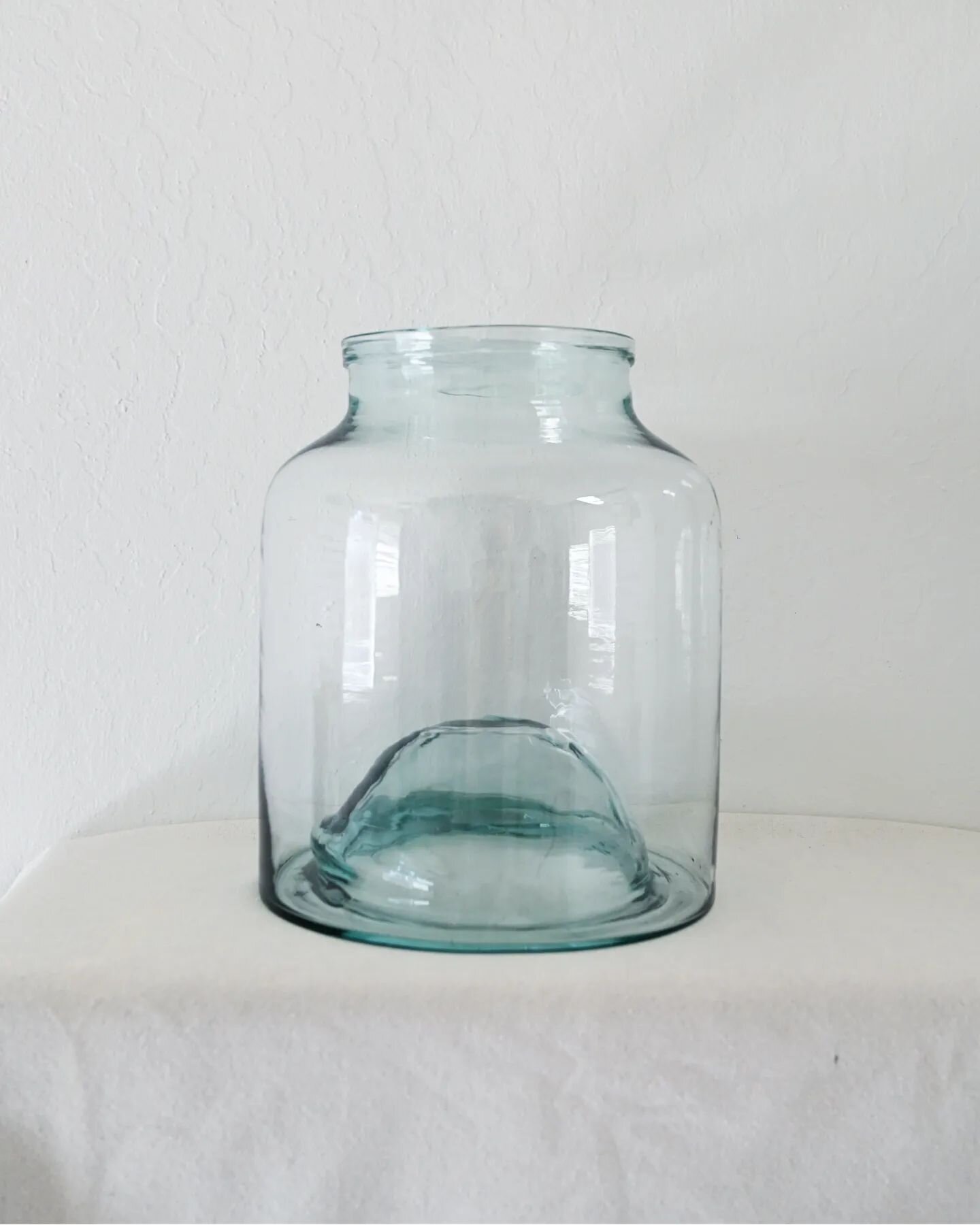 This pickling jar is beautiful &amp; in excellent vintage condition with a lovely large bubble blown into the base to add intrigue and excitement in your decor space. We love this for holding large branches or florals - a perfect transitional decor p