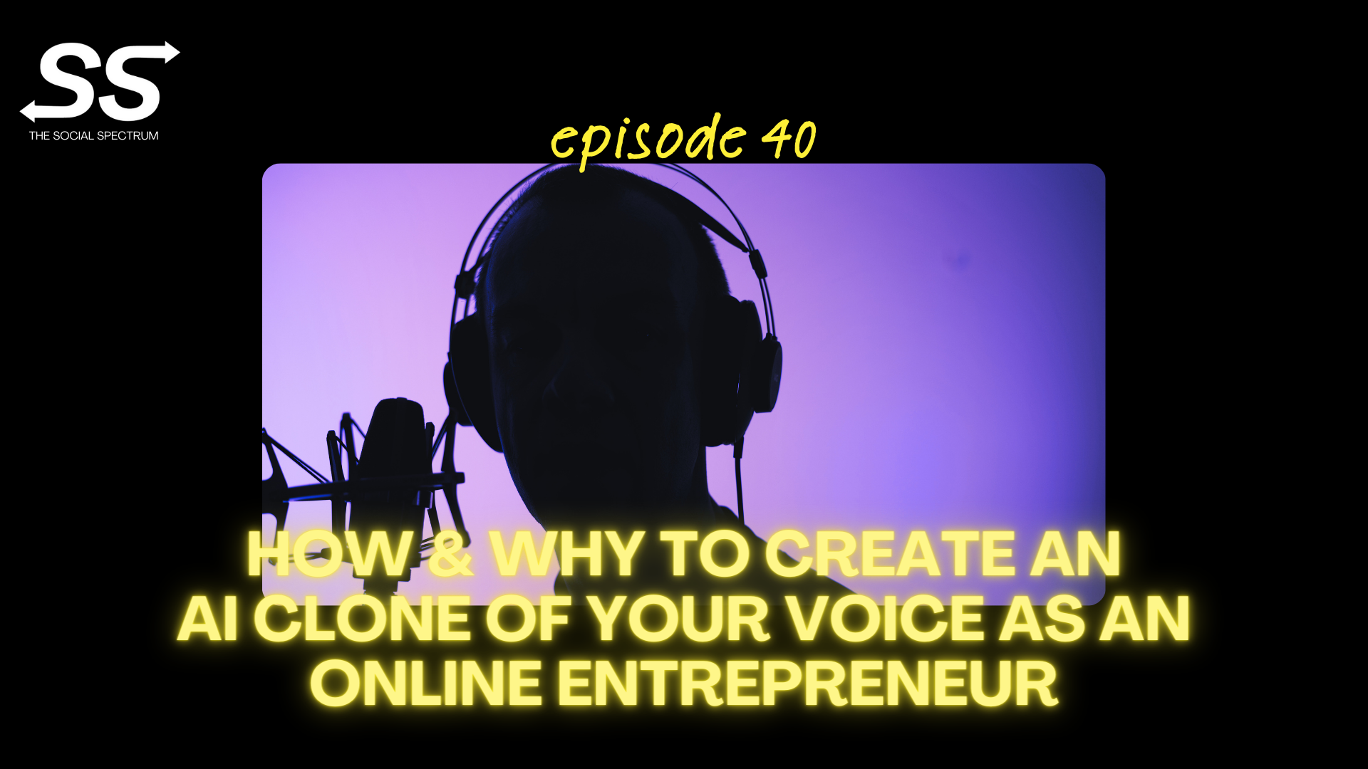 Silhouette of an individual behind a recording microphone