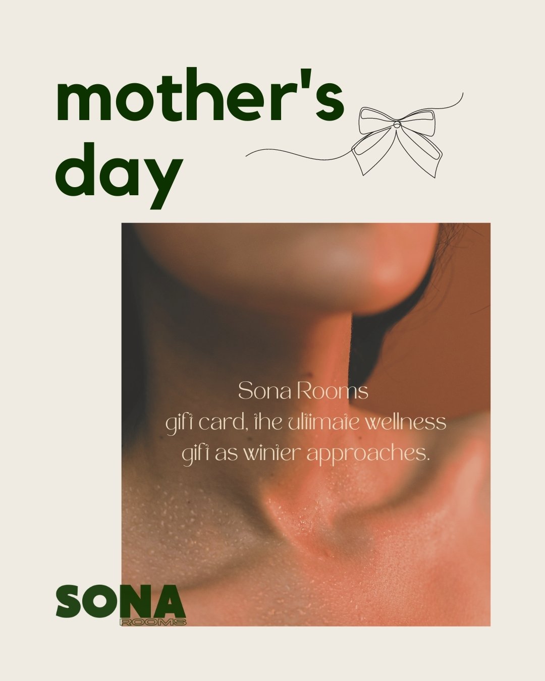 Warm your mum's heart, or the heart of any mother figure in your life, this Mother's Day with the perfect present for the cooler months &ndash; a Sona Rooms gift card, the ultimate wellness gift as winter approaches. To purchase simply head to the li