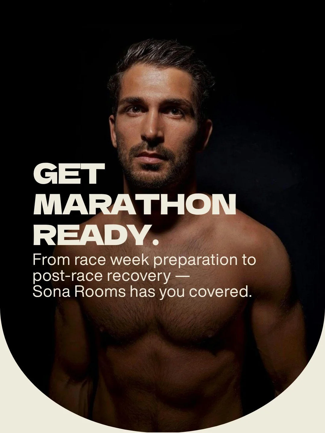 Marathon Ready with Sona Rooms. 🏃&zwj;♂️
Melbourne Marathon, Oct 10&ndash;11.
Race Week: Support your body's recovery during race week &mdash; Sauna + Oxygen Therapy to help support lactate clearance and metabolic recovery.

Post-Race: Cold Plunge +
