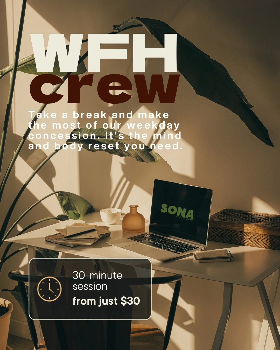 Calling all WFH peeps! Refresh your mind and boost productivity with a little assistance from us. 
Our 30-minute session slots in perfectly. Choose your reset below and book via link in bio or website:

30-min sessions:
~ Sauna (Infrared or Tradition