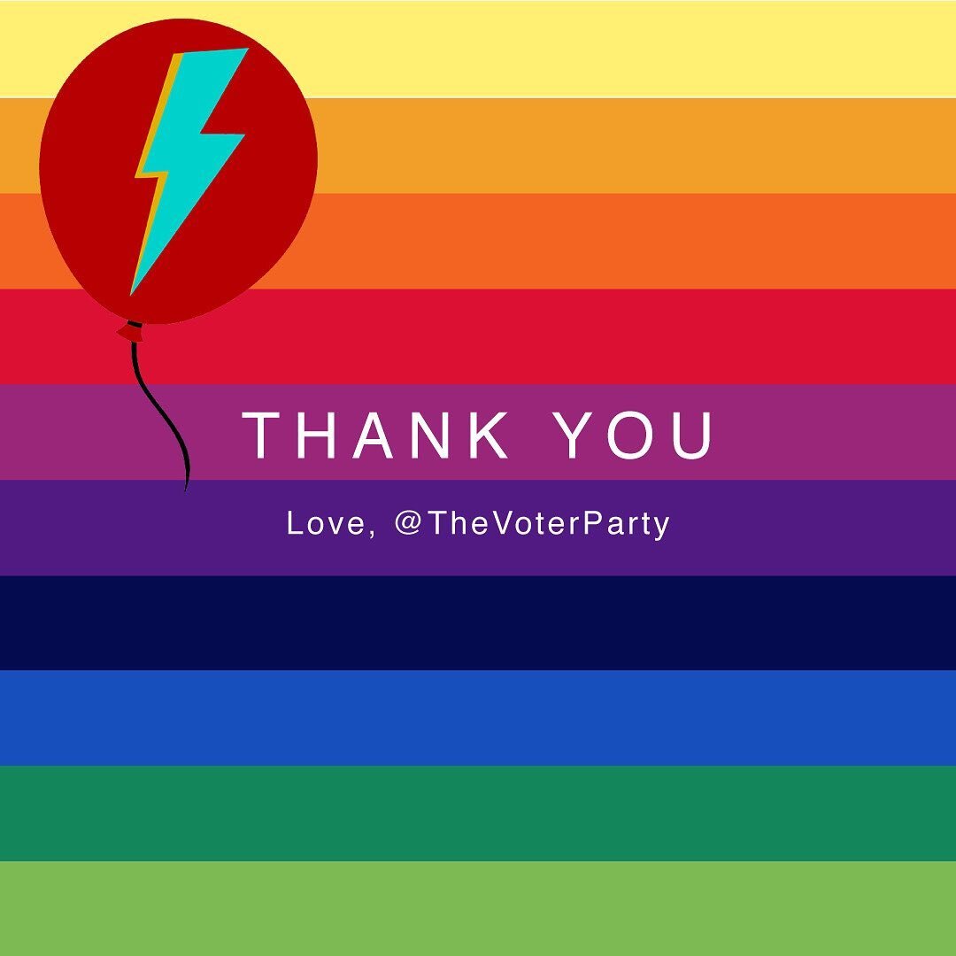 Thank you to all the artists who participated in supporting our democracy. 🎈Stay tuned for follow up action on future elections! 🌈 #thevoterparty
