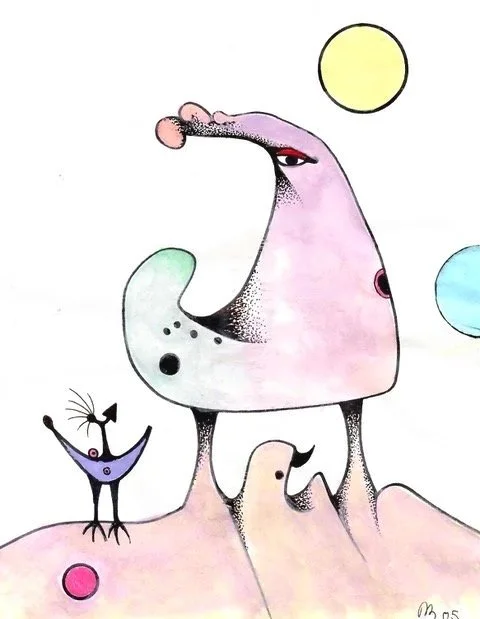 The Owner, Watercolour and Ink, 20cm x 15cm, POA
