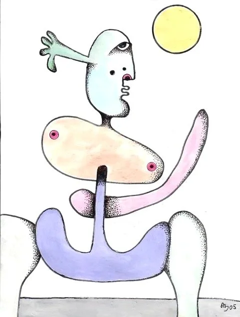The Ruffian, Watercolour and Ink, 20cm x 15cm, POA