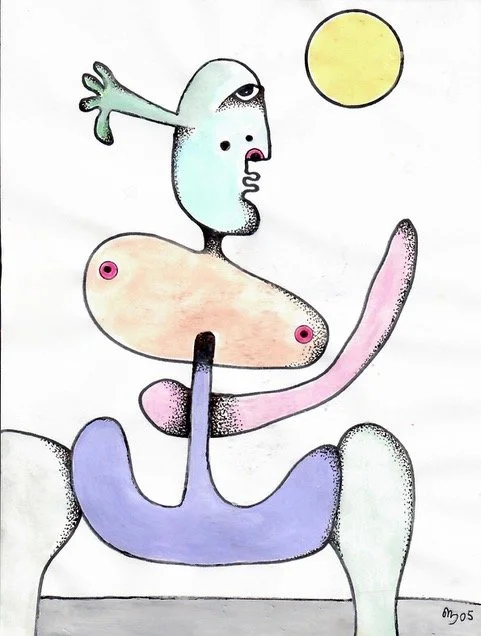 The Ruffian, Watercolour and Ink, 20cm x 15cm, POA
