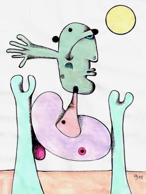 The Desperado, Watercolour and Ink, 20cm x 15cm, POA