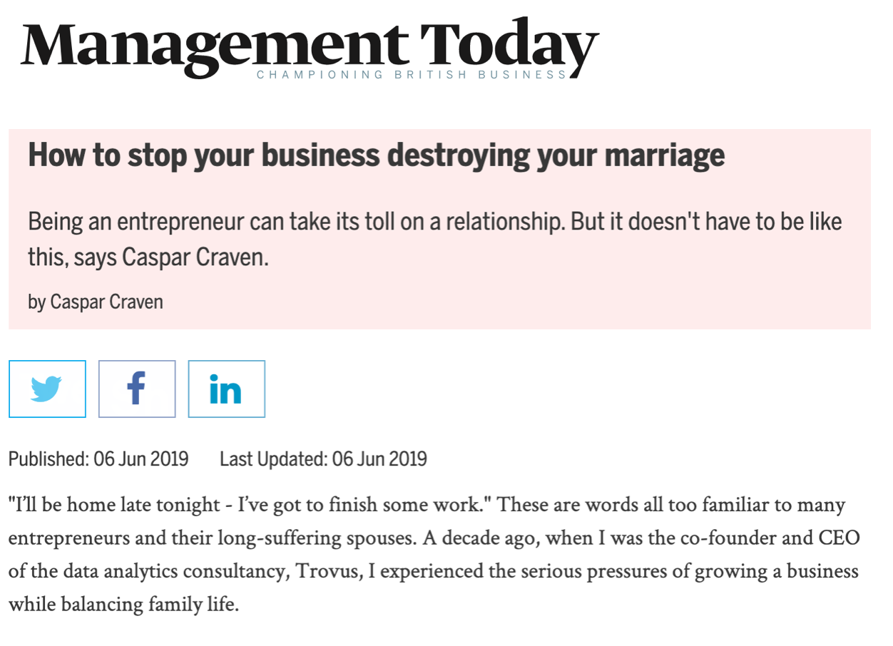How to Stop Your Business Destroying Your Marriage
