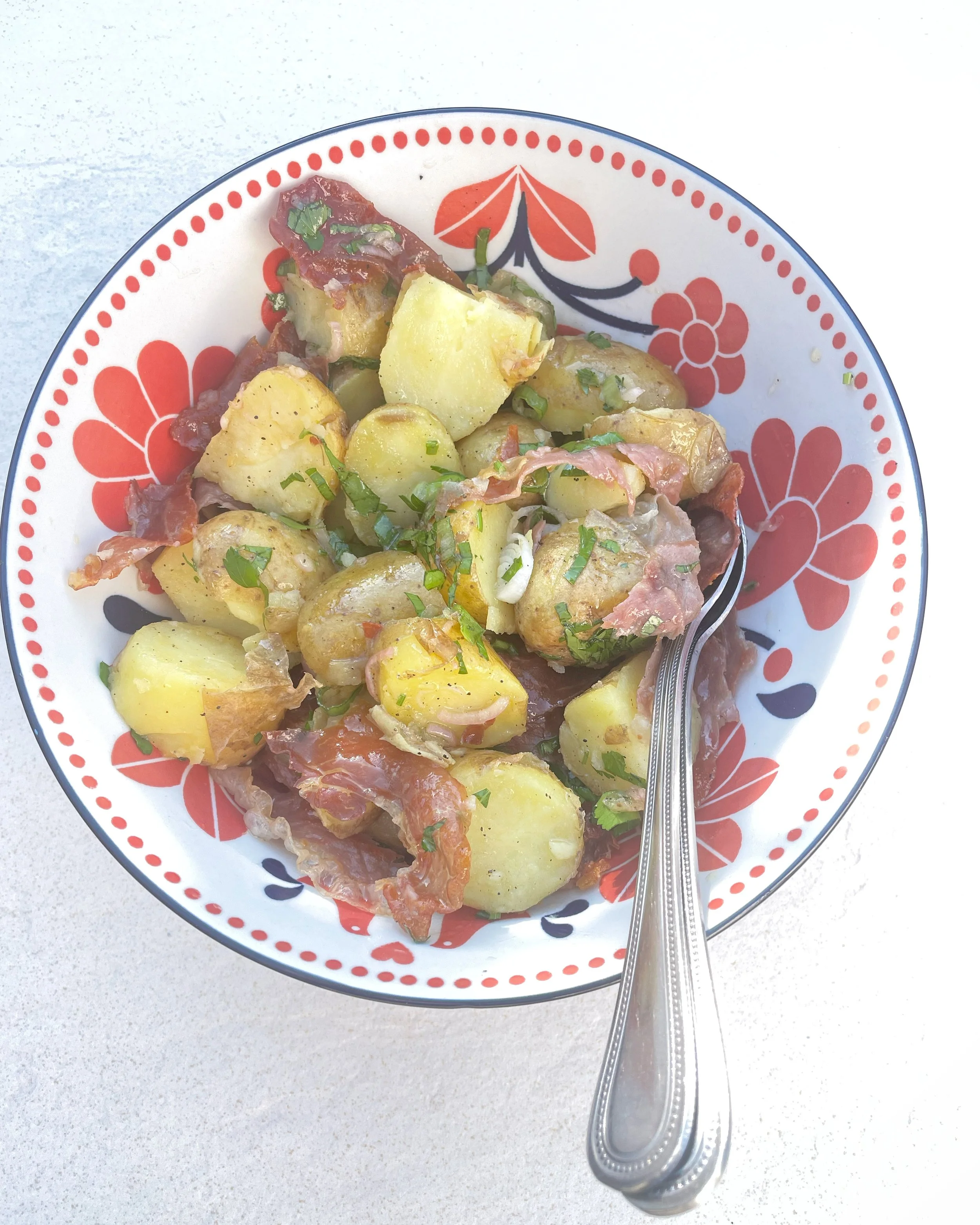 Warm Potato Salad with Crispy Parma