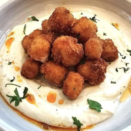 Crispy Halibut Bites Served with Sesame Fraiche.webp