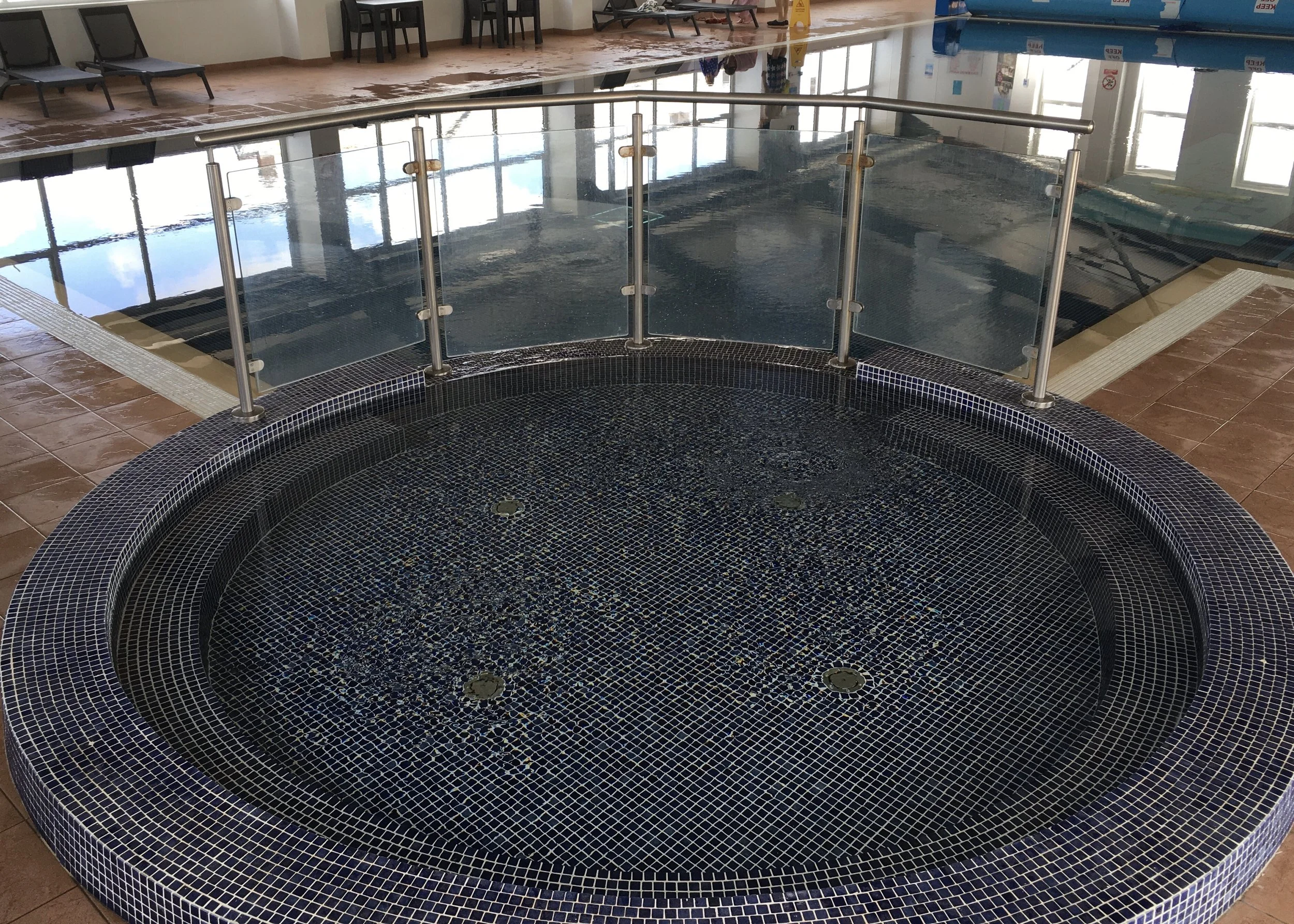 The main pool is around 15 metres long and there is a separate splash pool for little ones