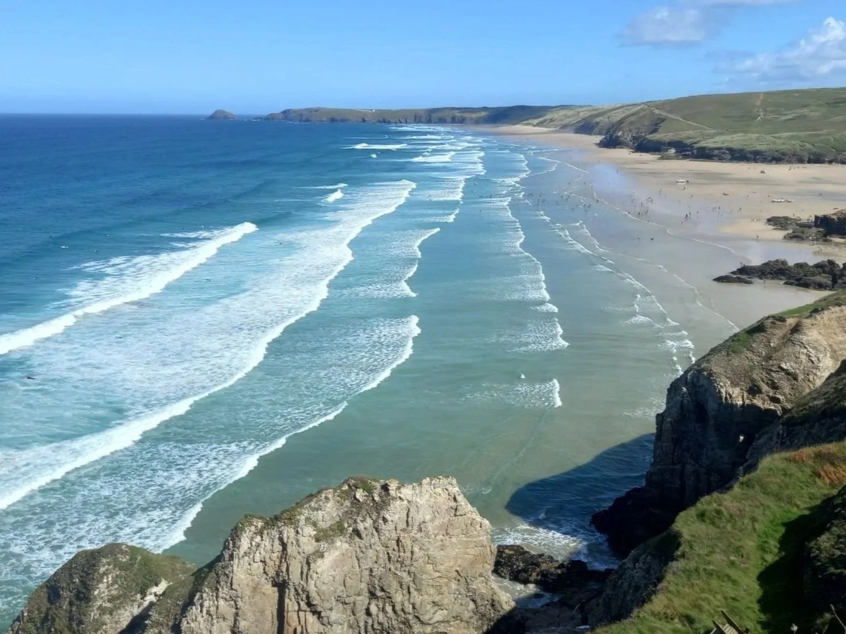 Perranporth beach on Cornwall's north coast near Teal Lodge Cornwall