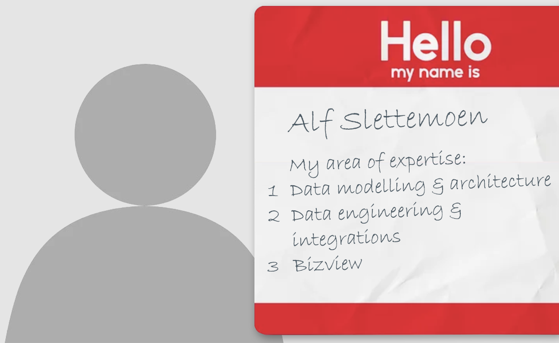 Red and white "Hello my name is" name tag sticker.