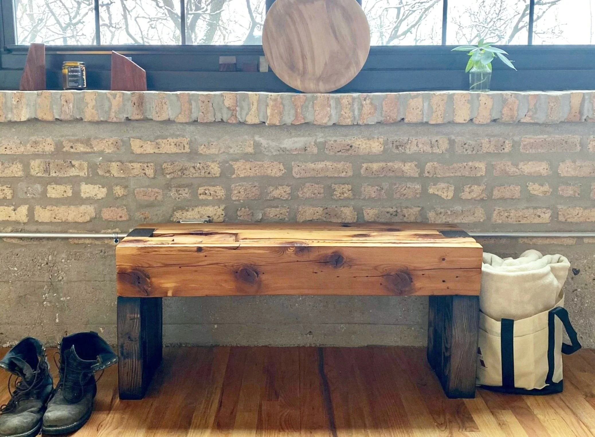 Reclaimed Barn Beam Bench 