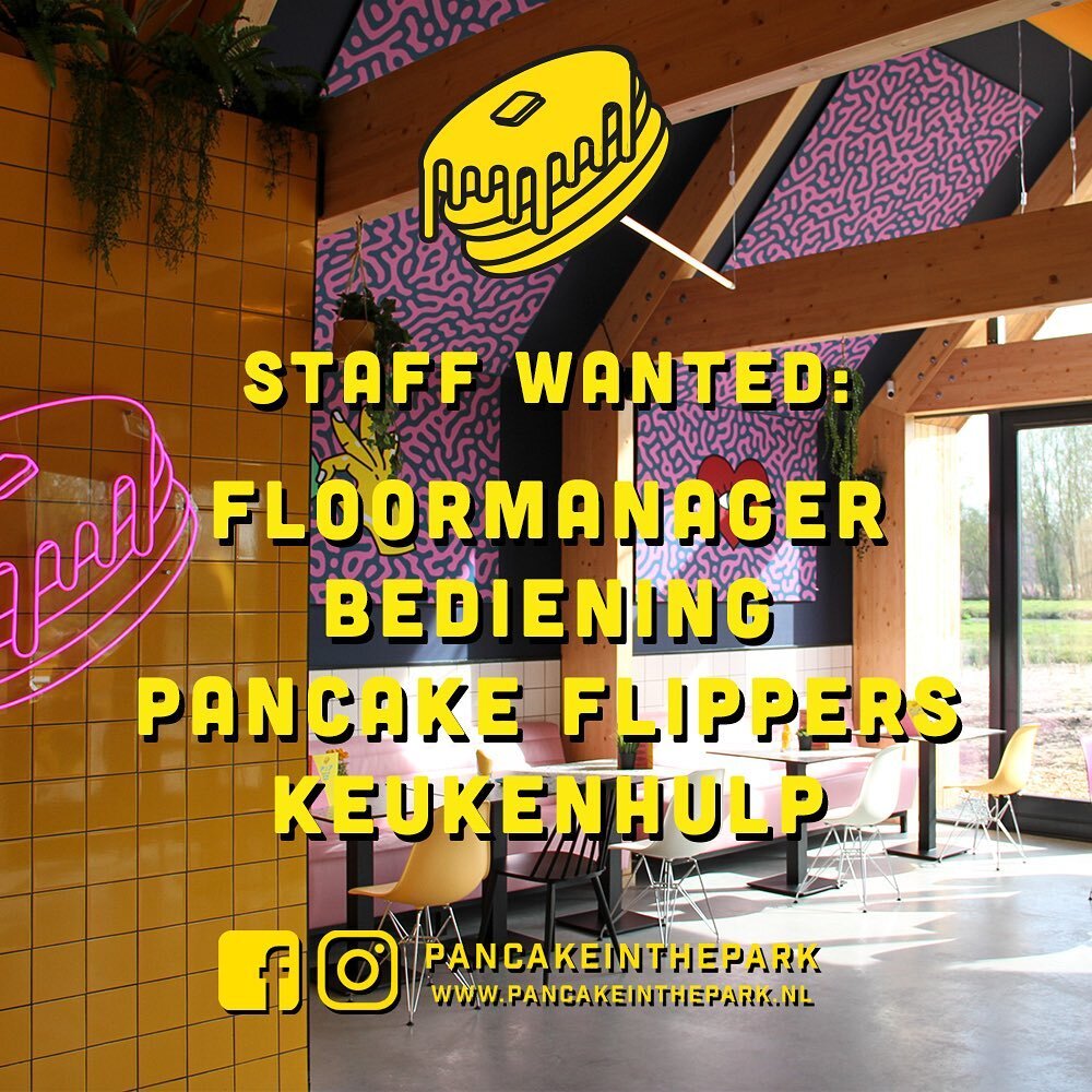 STAFF WANTED!
PIP is opzoek naar leuke, spontane en creatieve pancake flippers,  floormanagers, Freakshakers en ice-cream scoopers. Fulltime of Parttime, uren zijn bespreekbaar. Pip is dagelijks van 10.00 tot 19.00 geopend.
Ben jij enthousiast en wil