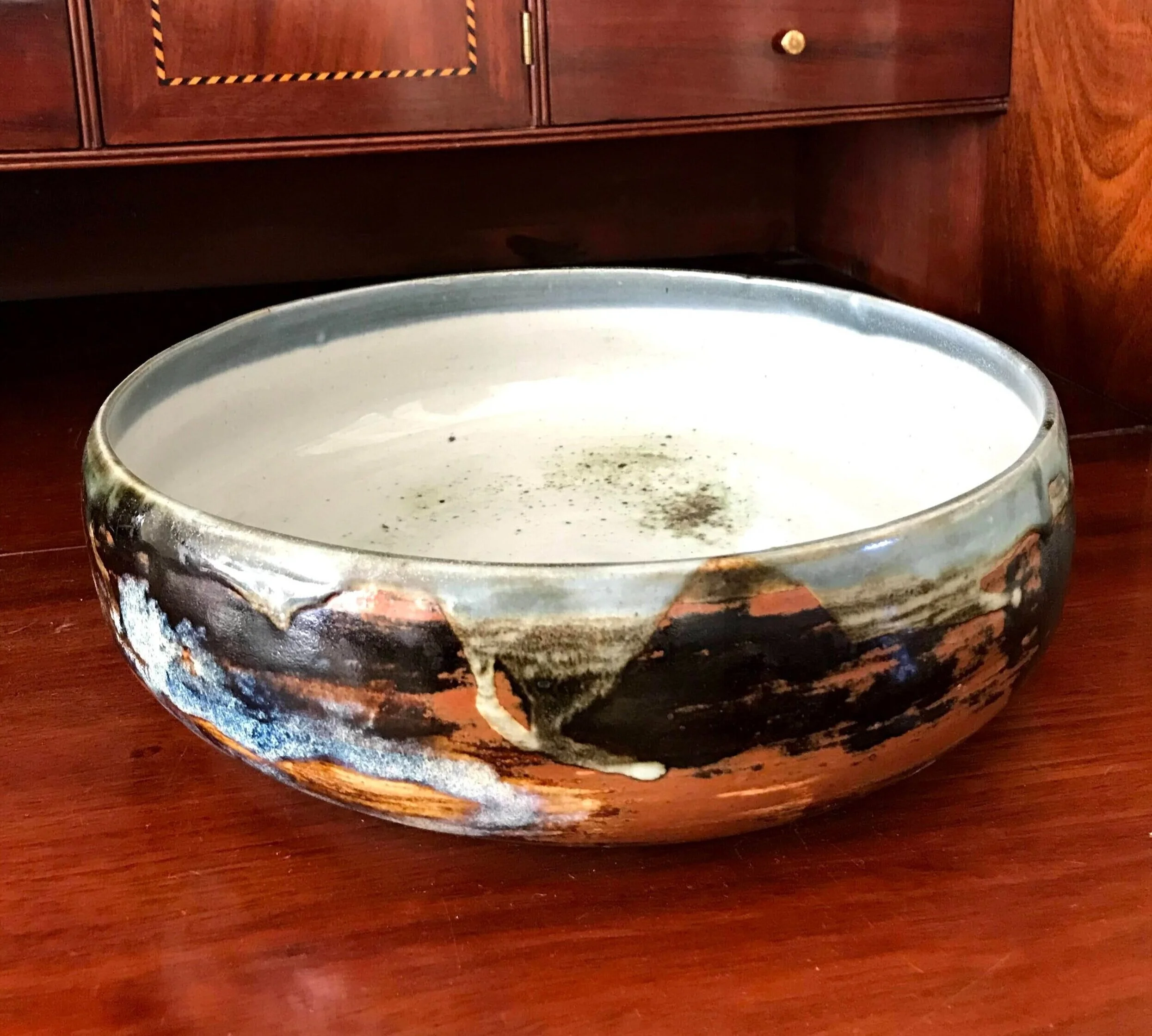 Tenmoku/Pearl large bowl