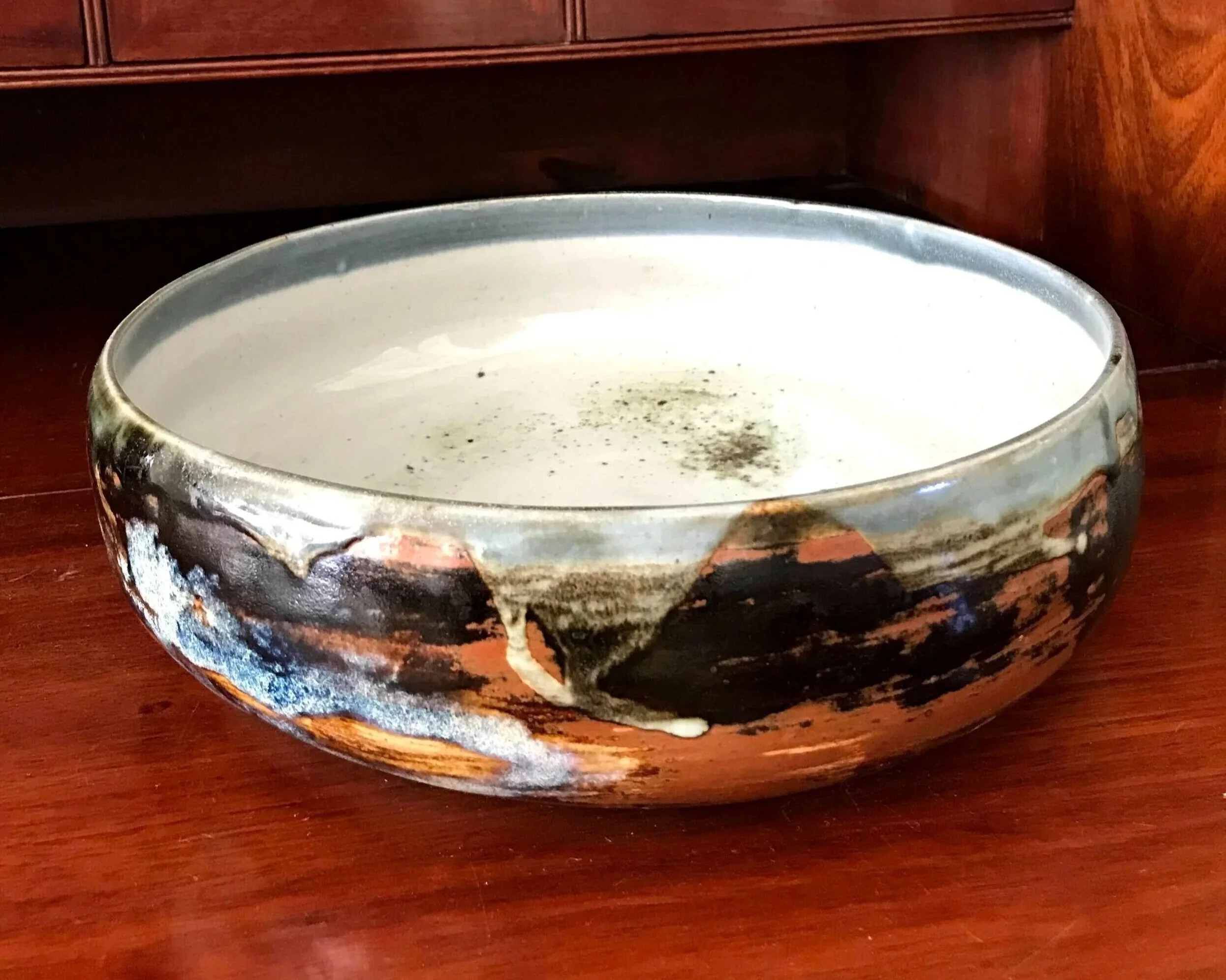 Tenmoku/Pearl large bowl
