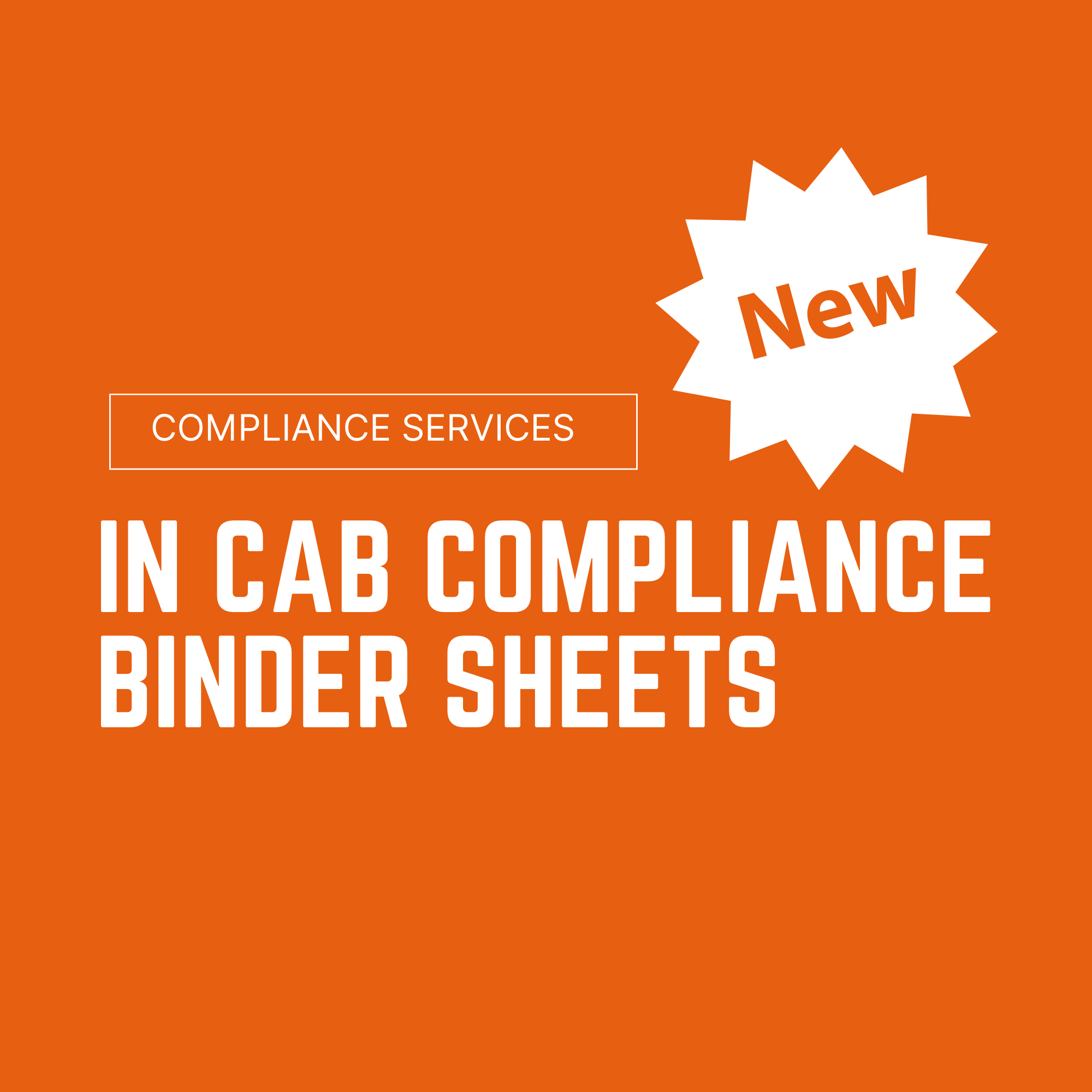 In-Cab Compliance Binder Sheets