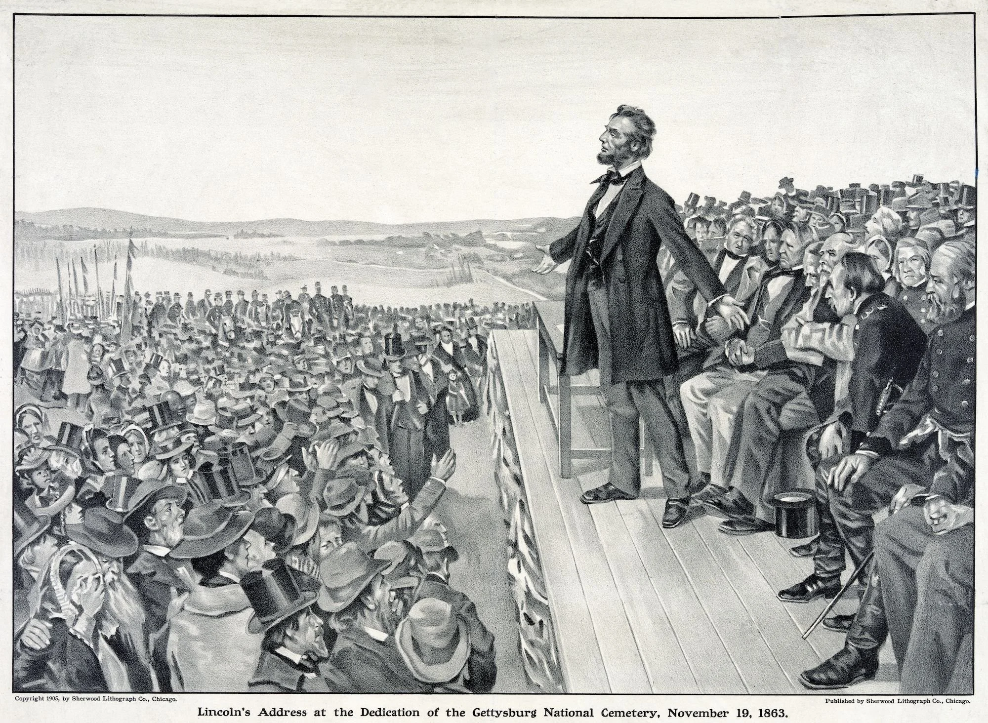 Lincoln delivers the Gettysburg Address