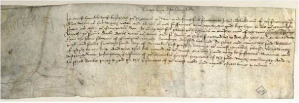 Clipping of handwritten petition by John