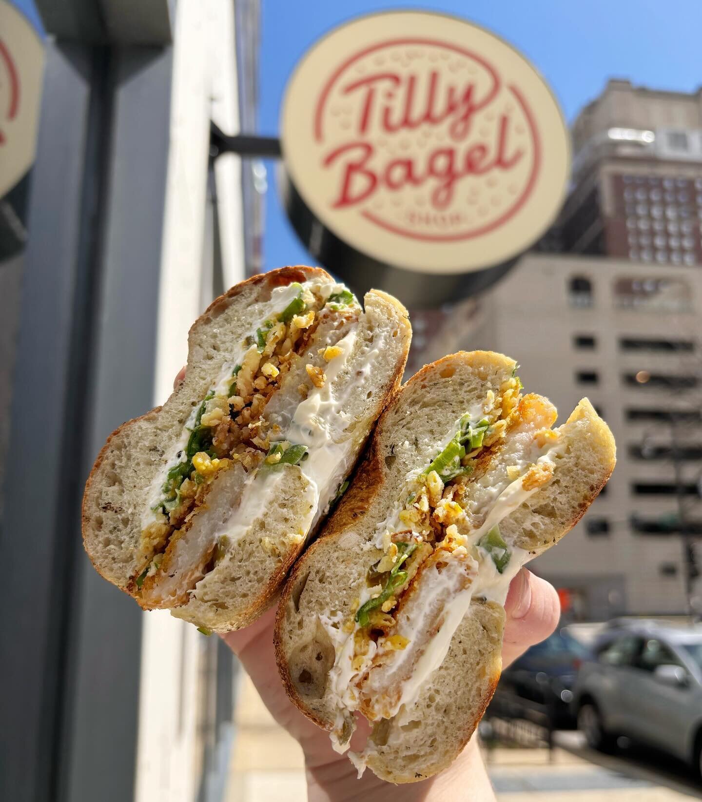 Weekend plans:

Crispy Potato sando with jalape&ntilde;o cream cheese on our Pesto BOTW!