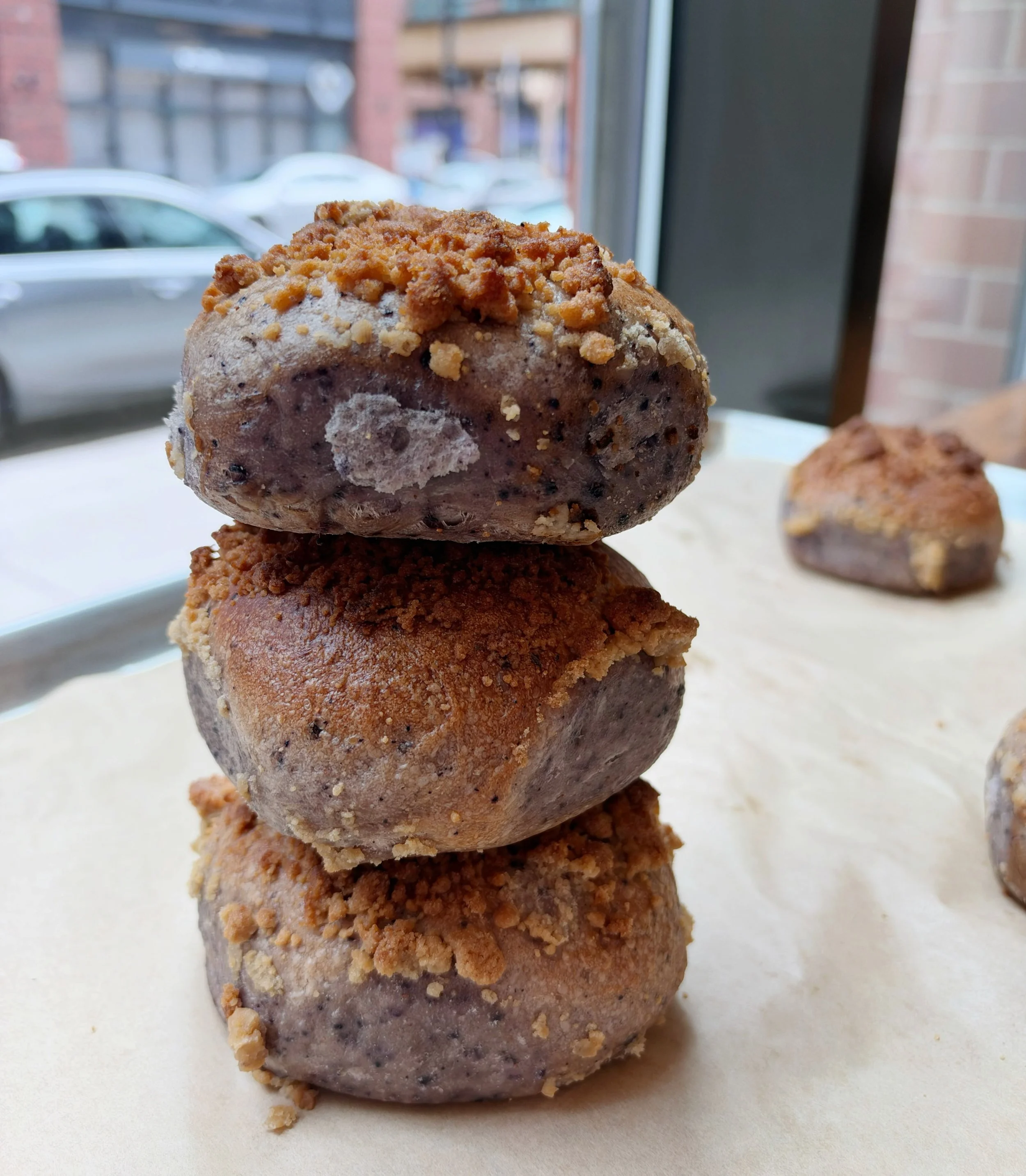Happy Saturday! Two more days to try the Lemon Maple Blueberry Bagel of the Week! The proceeds will be donated to the Alzheimer&rsquo;s Association! 💜🥯